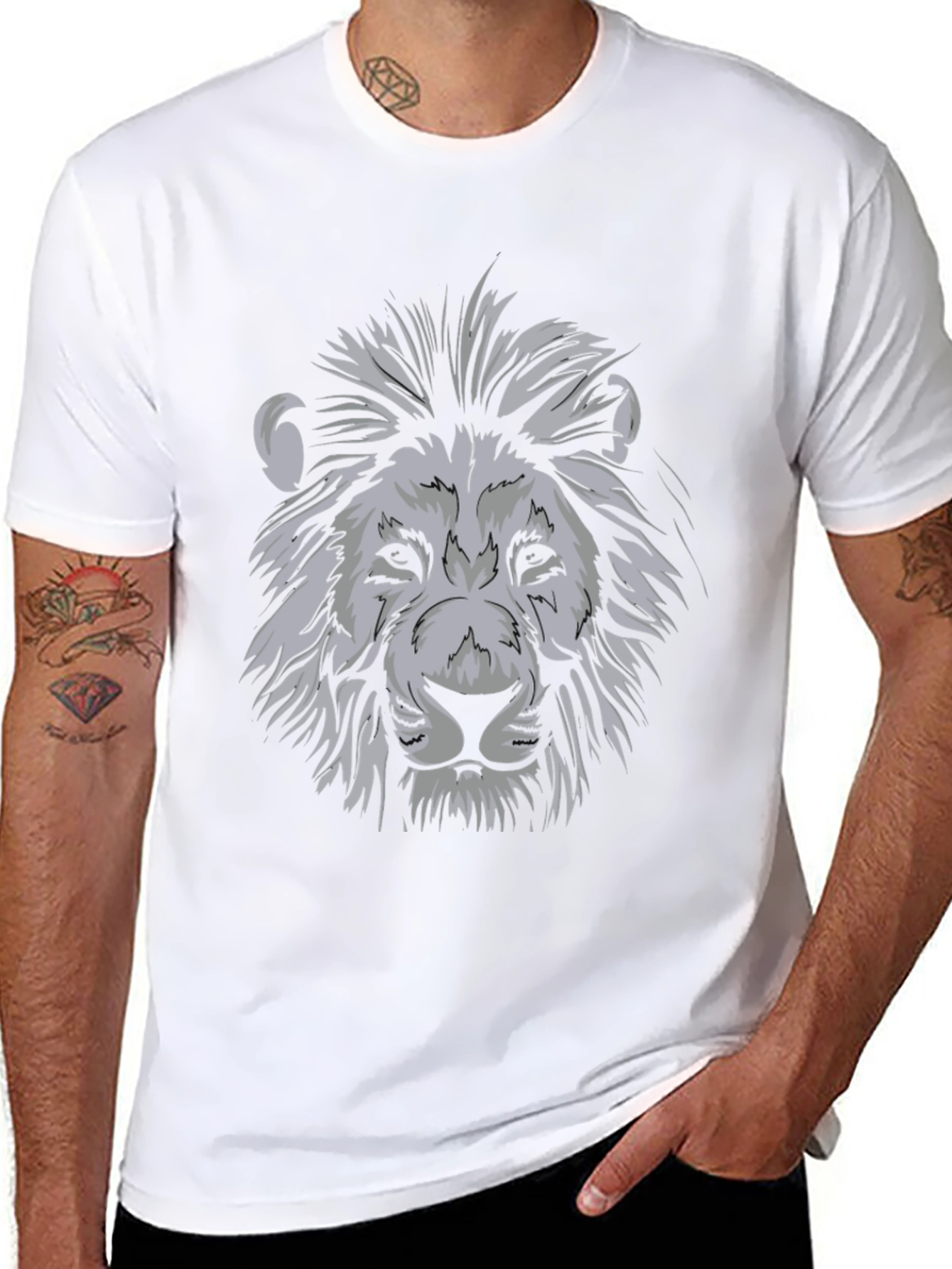 Lion Graphic Black T-Shirt