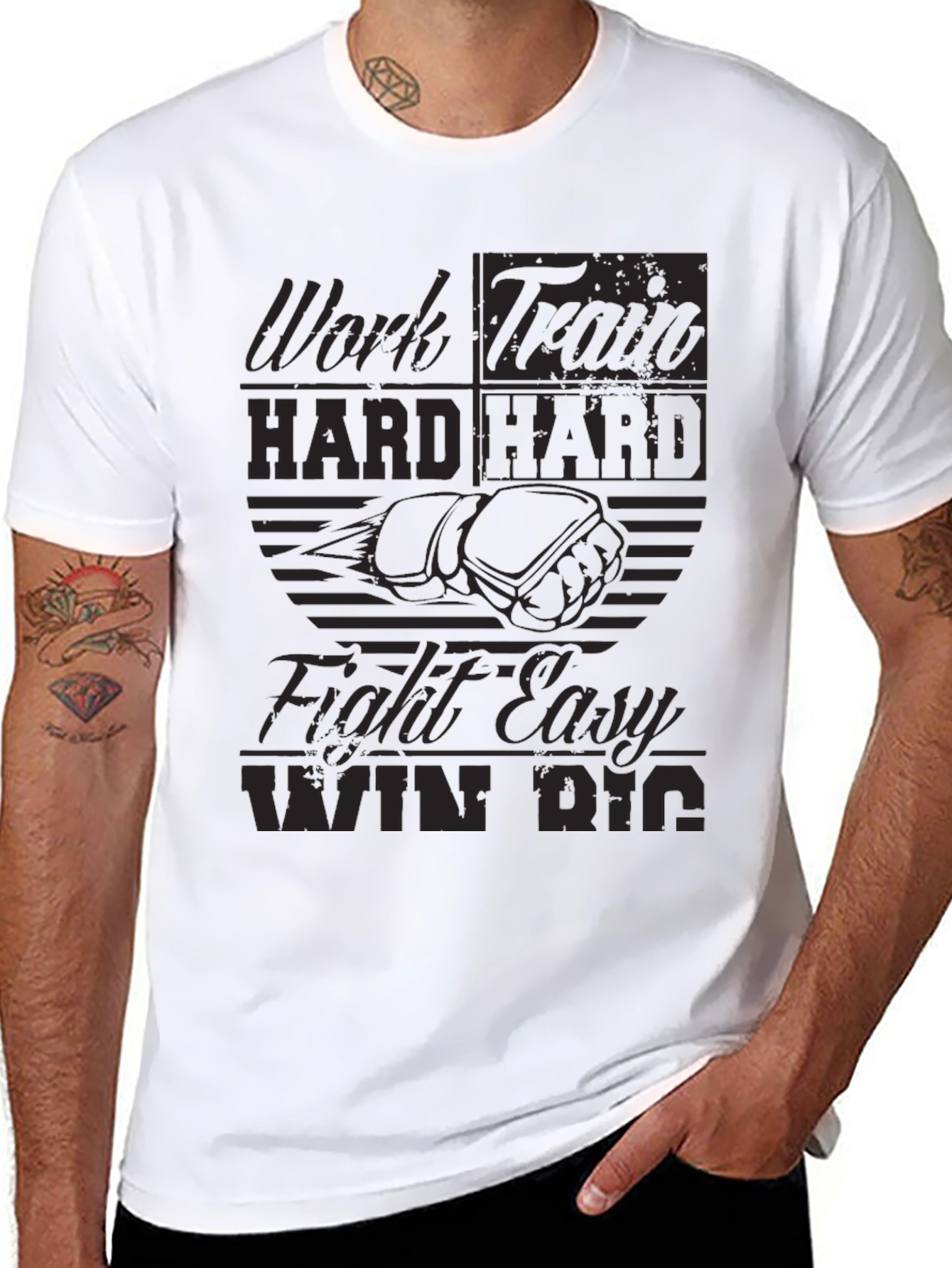 Work Hard Graphic T-Shirt Motivational Tee
