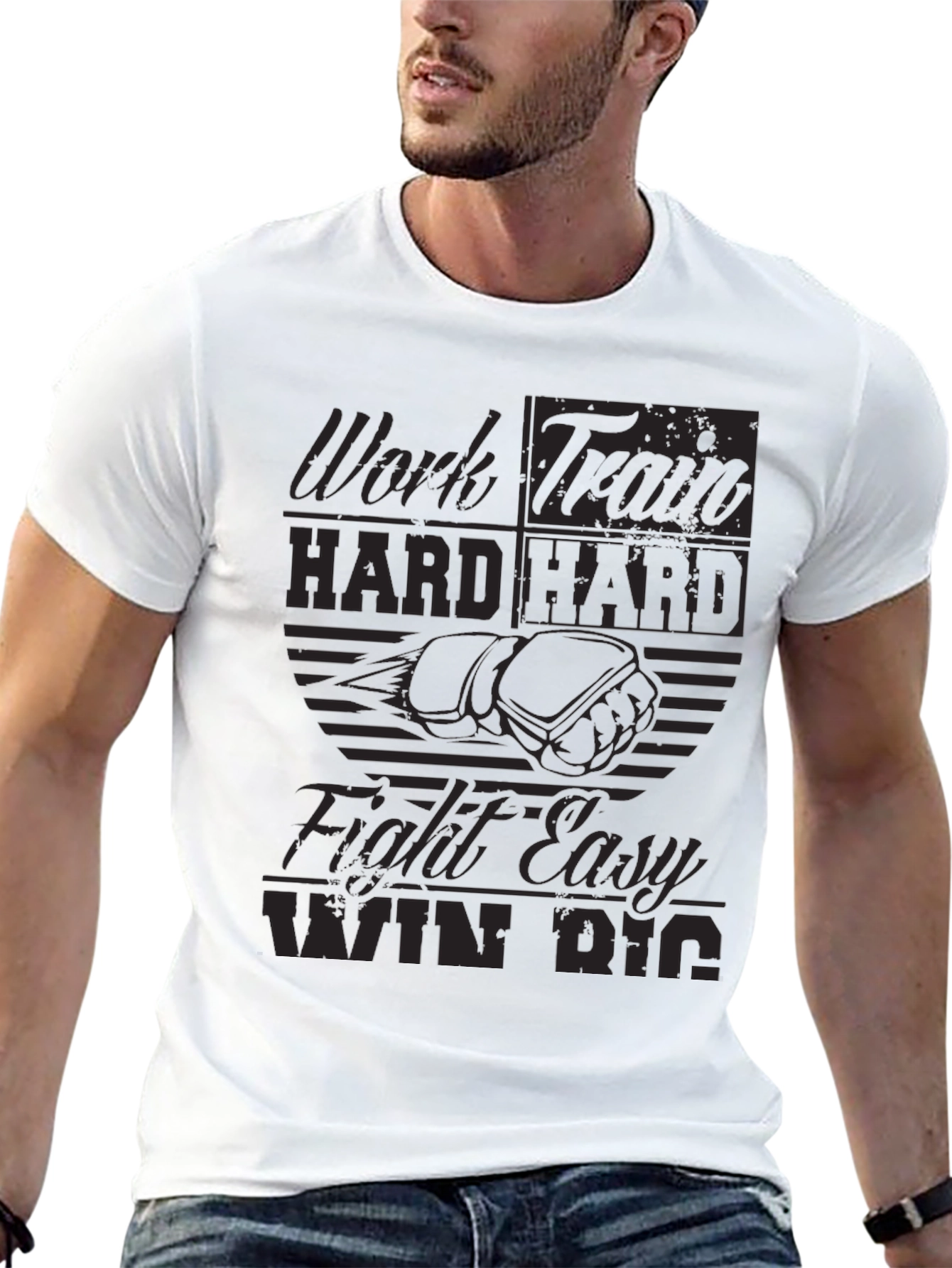 Work Hard Graphic T-Shirt Motivational Tee