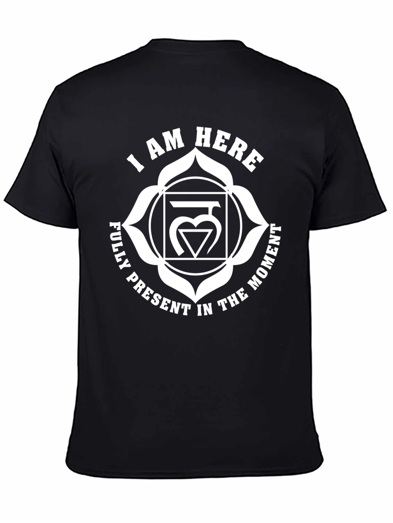 I AM HERE Graphic T-Shirt Black Cotton Blend