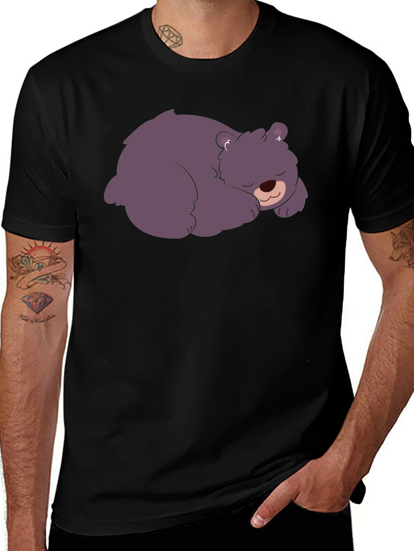 Sleeping Bear Graphic T-Shirt - Black