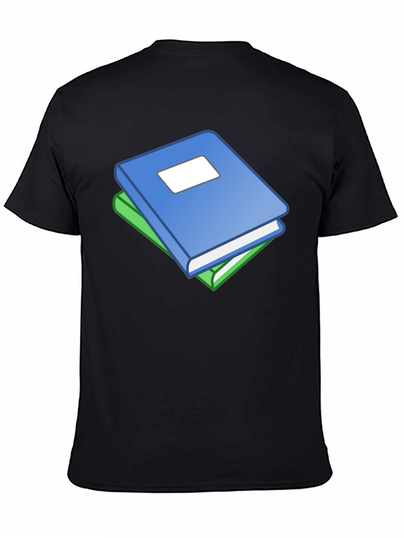 Book Stack Graphic T-Shirt - Black Cotton Tee