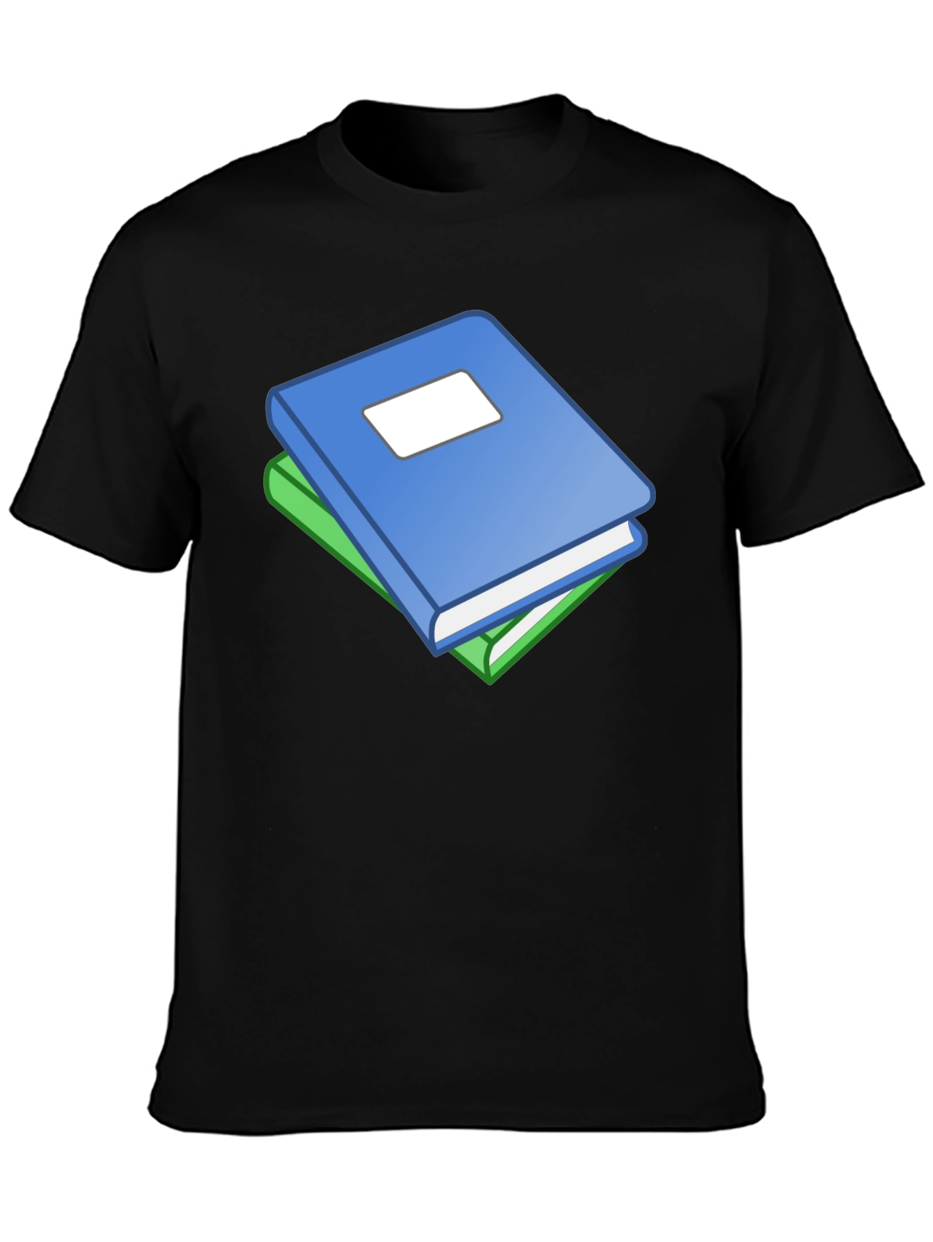 Book Stack Graphic T-Shirt - Black Cotton Tee