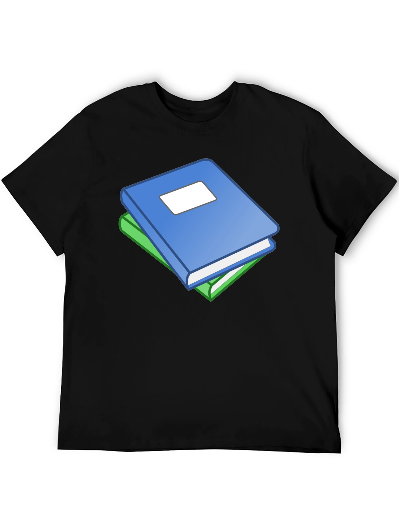 Book Stack Graphic T-Shirt - Black Cotton Tee