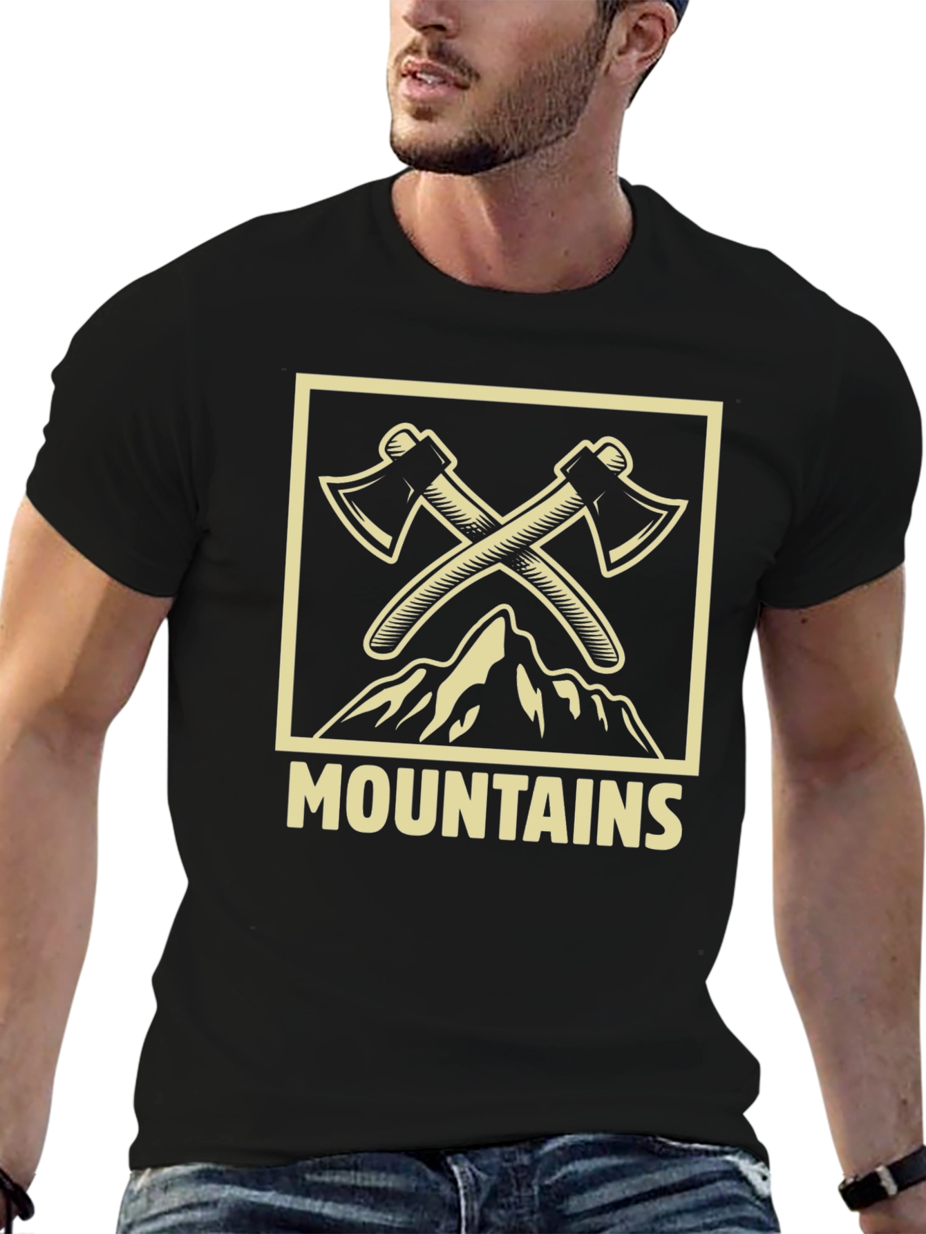 Mountains & Axes Graphic Tee - Adventure Ready!