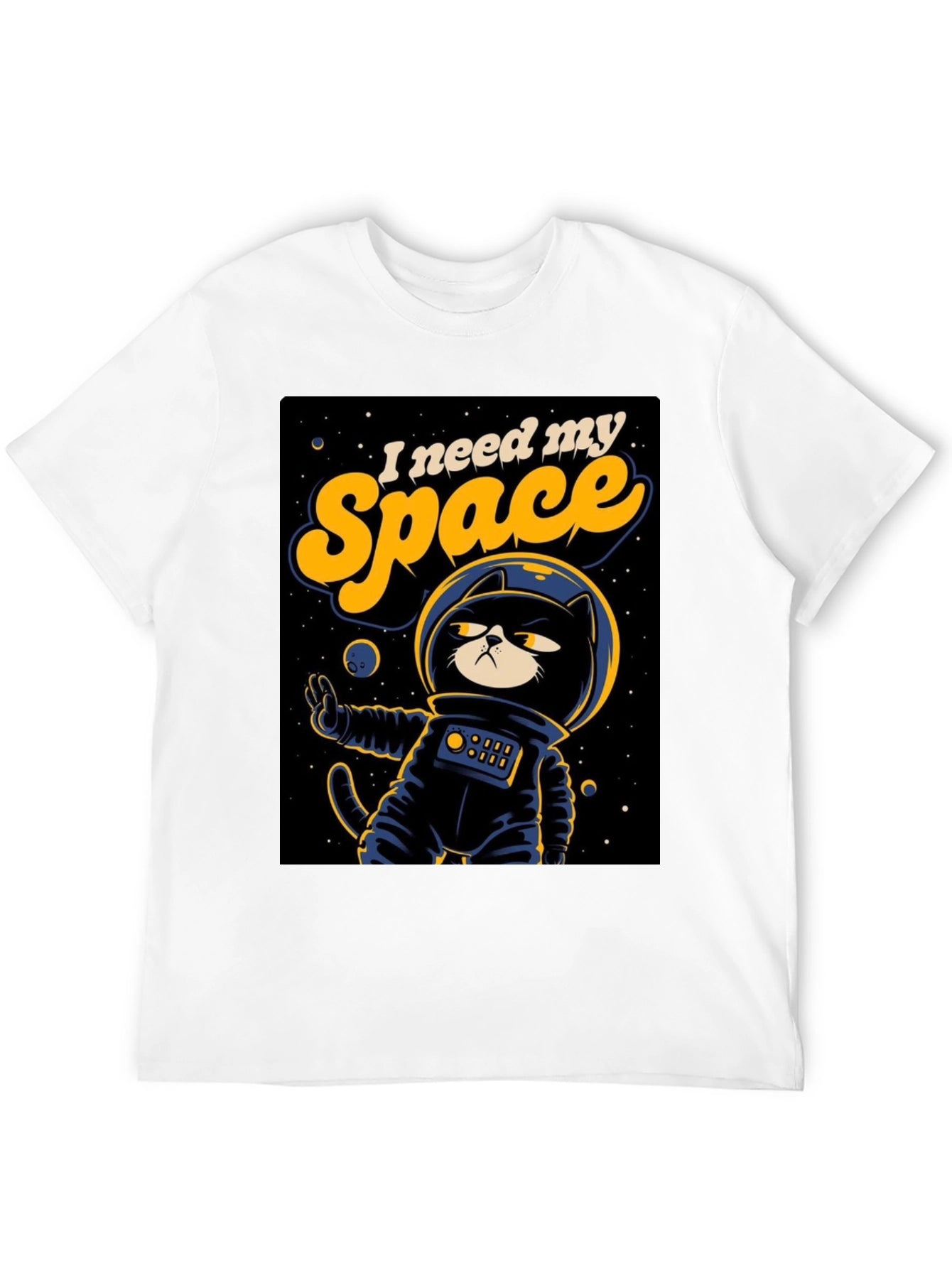 I Need My Space Cat Astronaut Graphic T-Shirt