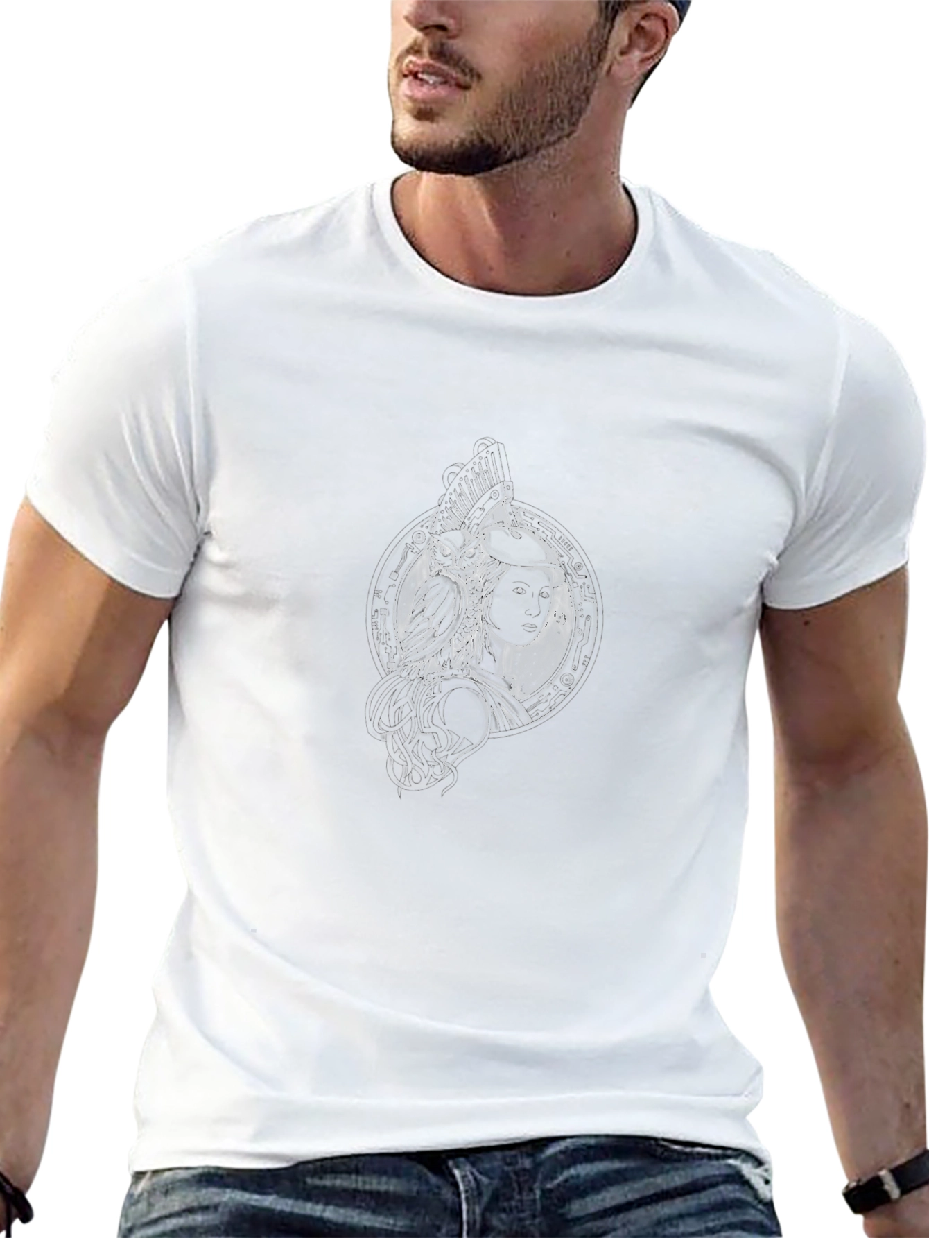 Black Graphic Tee - Owl Design