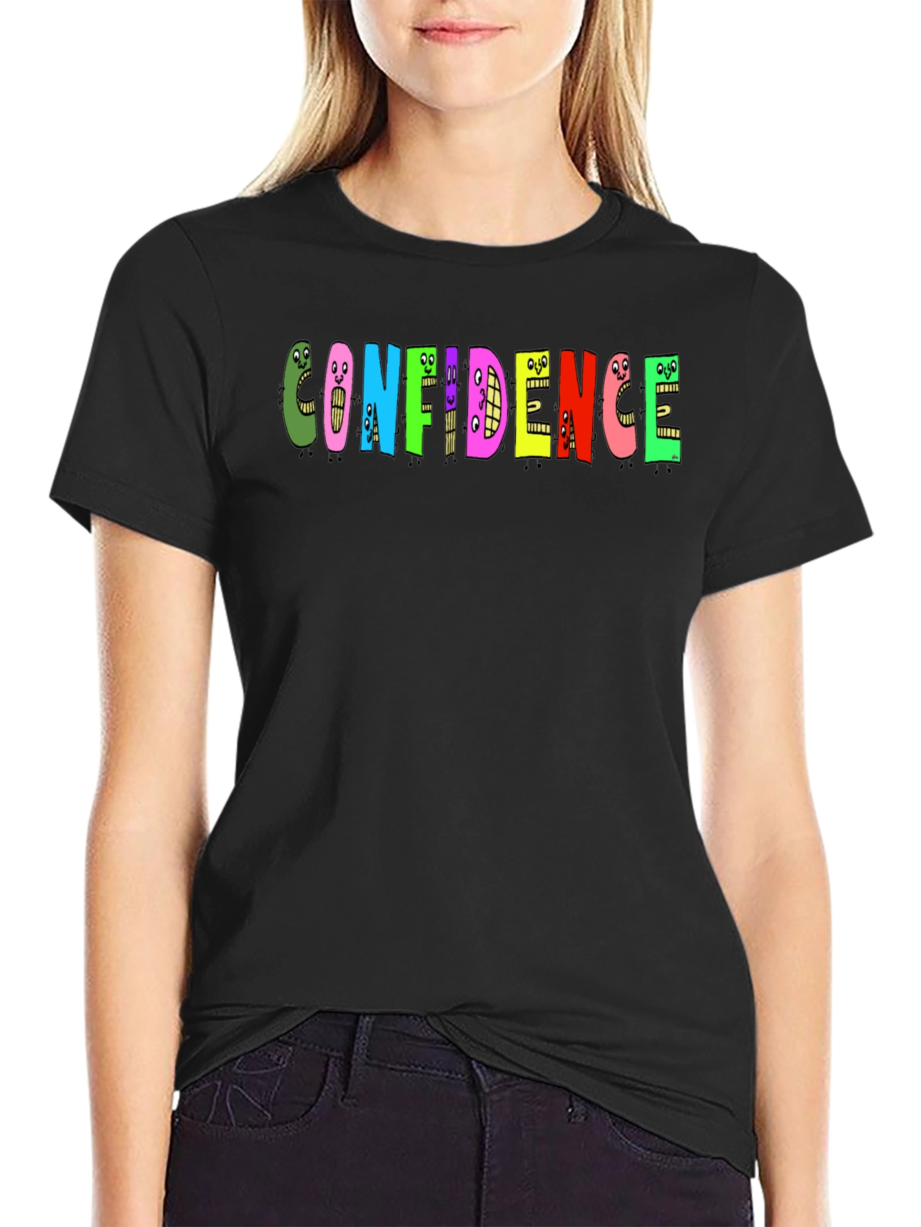 Confidence Graphic Tee - Black Cotton T-Shirt