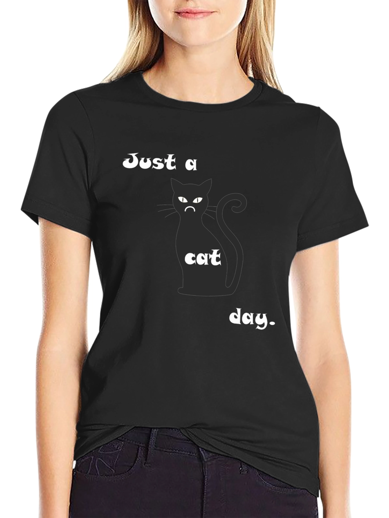 Just a Cat Day T-Shirt - Mens Black Tee