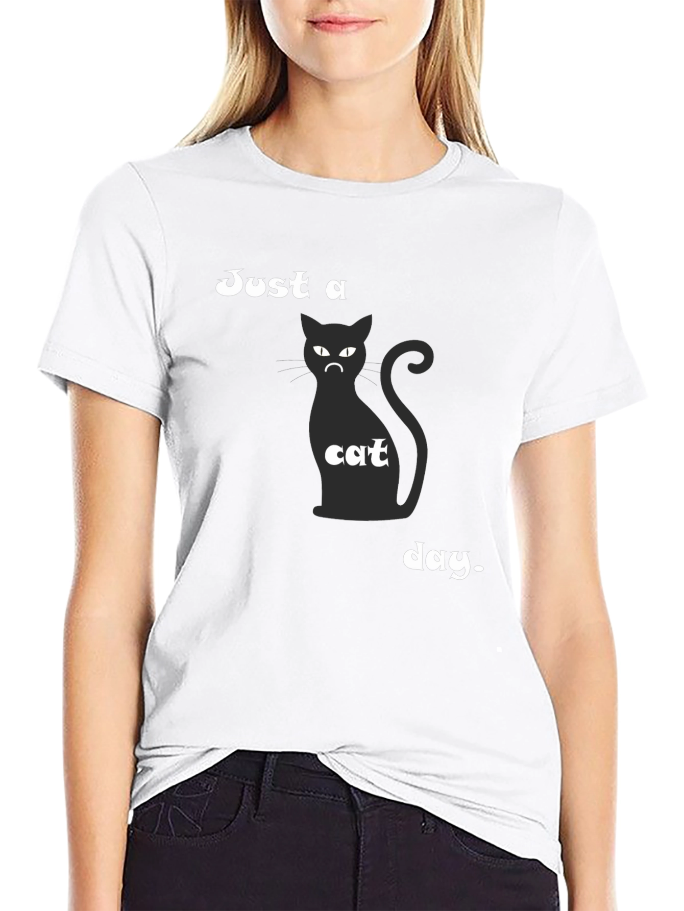 Just a Cat Day T-Shirt - Mens Black Tee