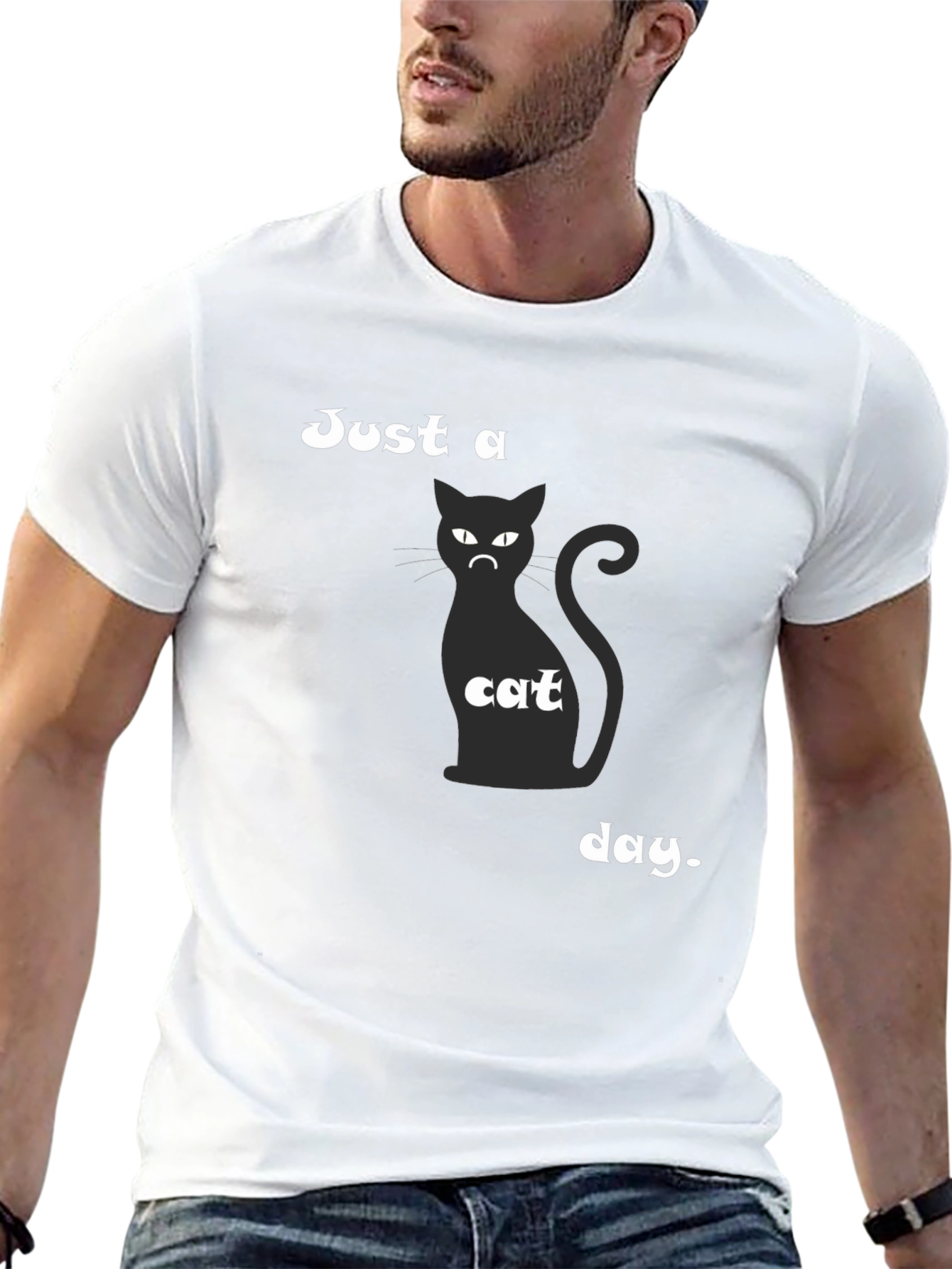 Just a Cat Day T-Shirt - Mens Black Tee