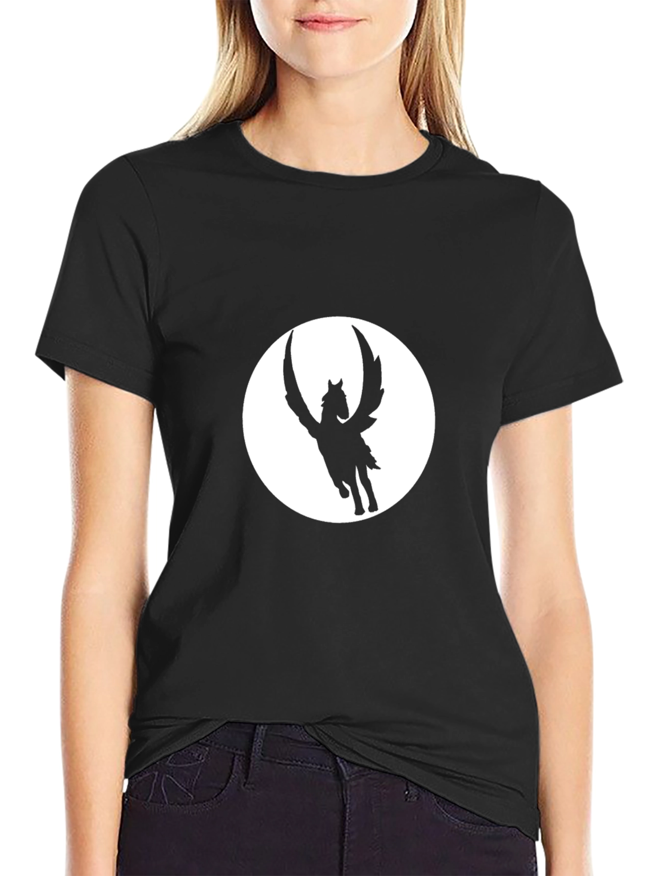Black Pegasus Graphic Tee - Mens Fashion