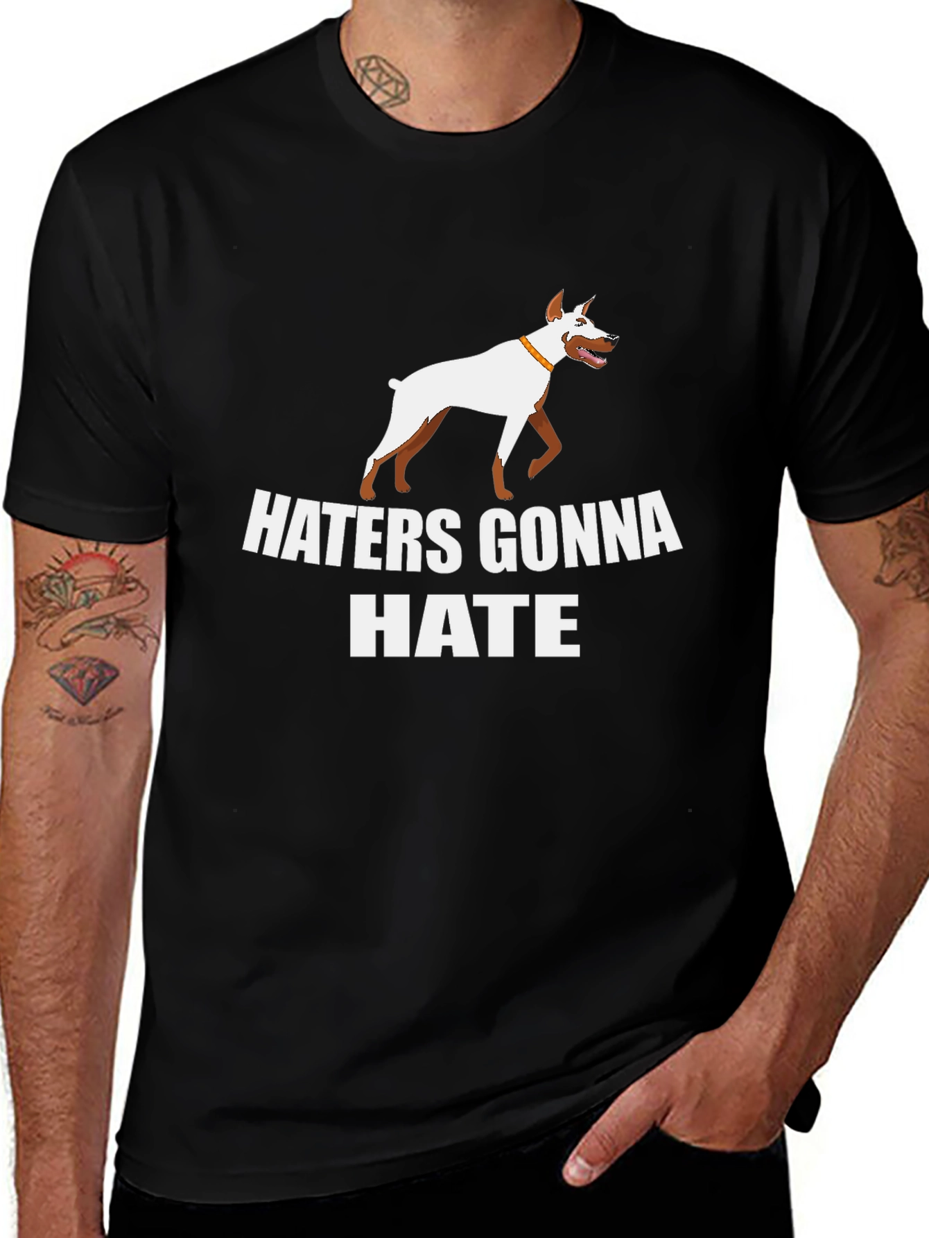 Haters Gonna Hate Dog Graphic T-Shirt