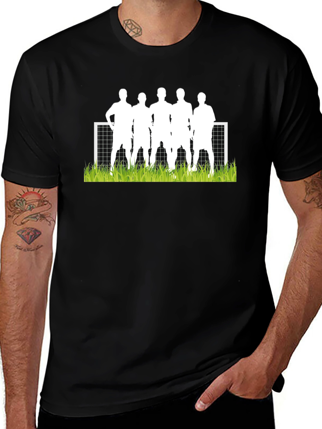 Soccer Team Graphic Tee - Mens Black T-Shirt