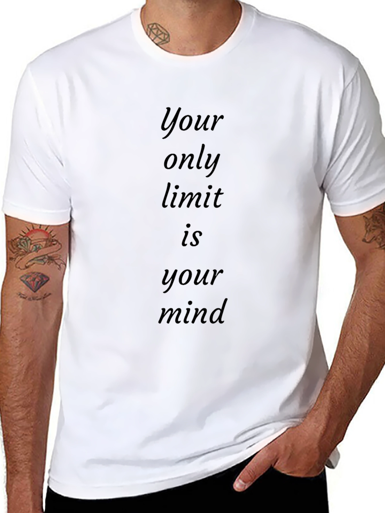 Motivational Black Tee: Your Only Limit is Your Mind