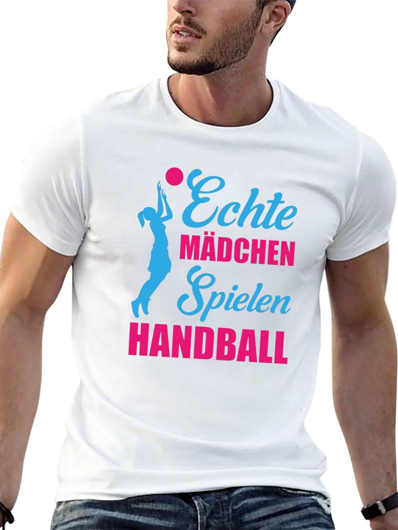 Echte Mädchen Handball Graphic Tee