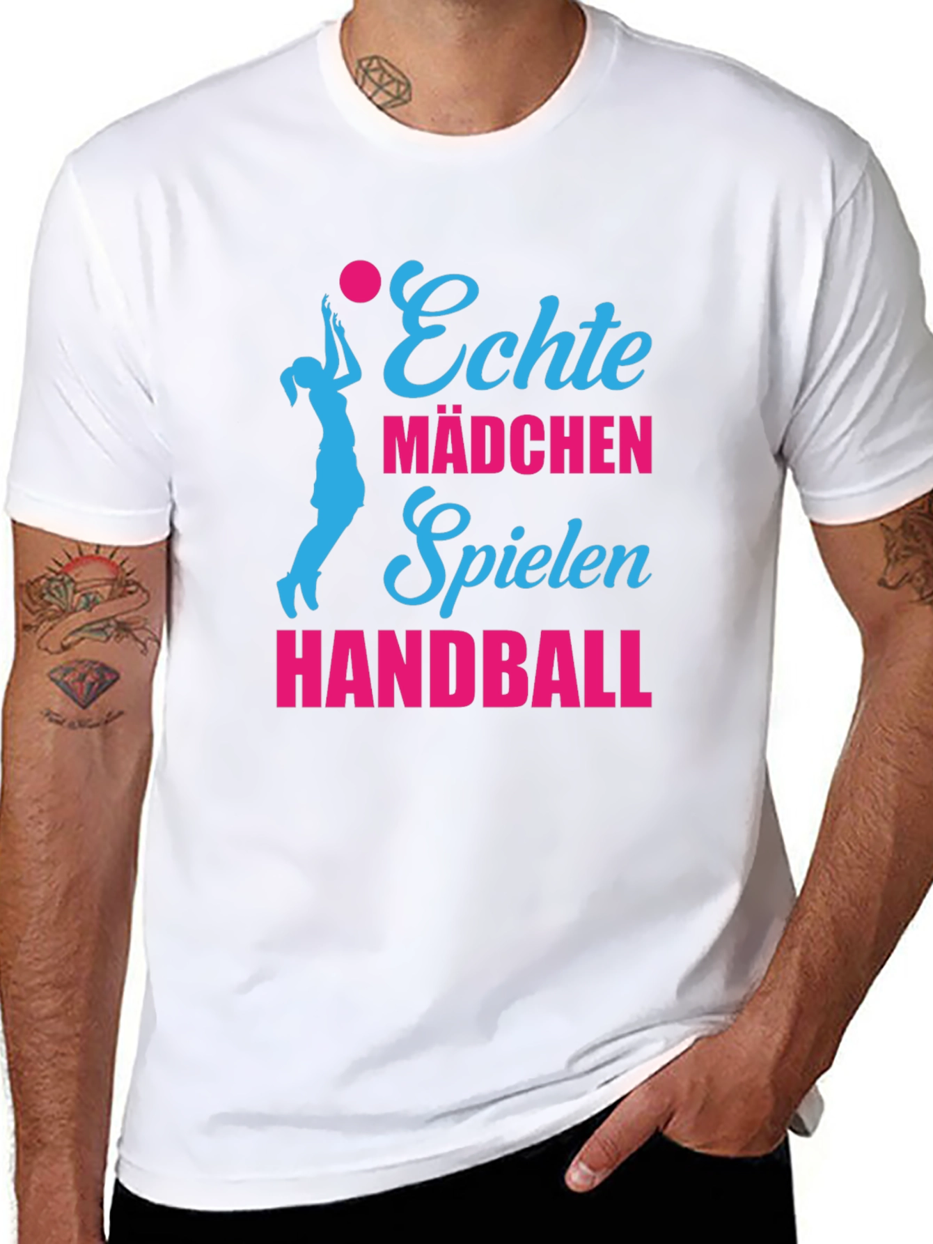 Echte Mädchen Handball Graphic Tee