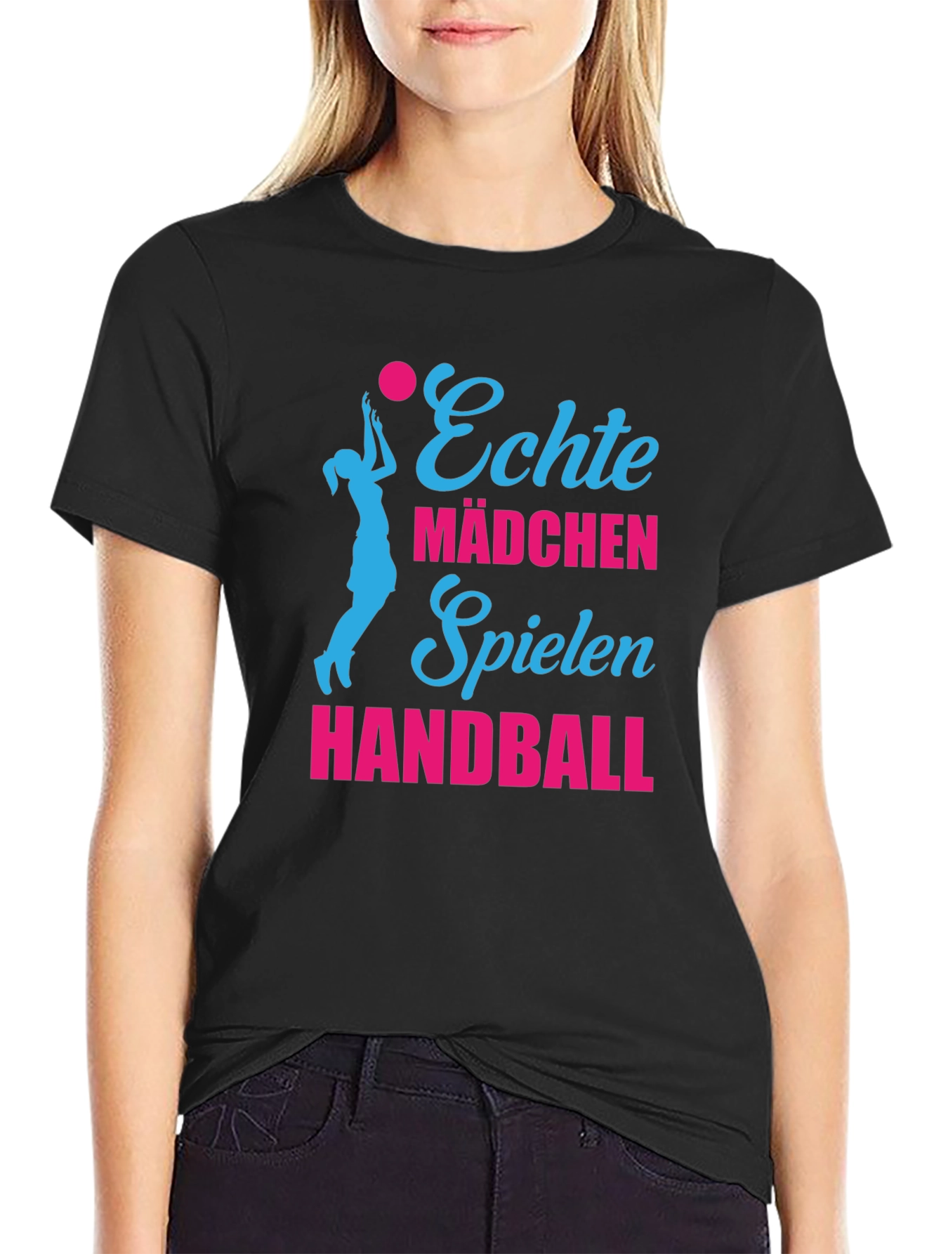 Echte Mädchen Handball Graphic Tee
