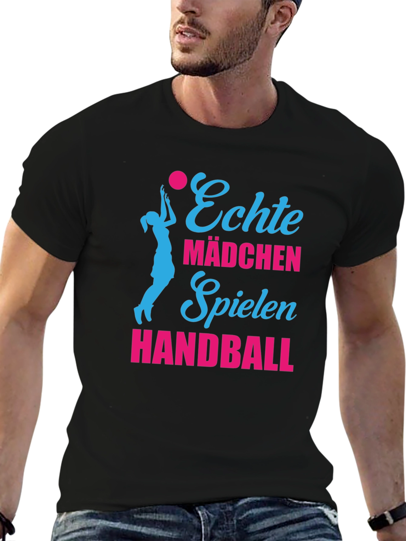 Echte Mädchen Handball Graphic Tee
