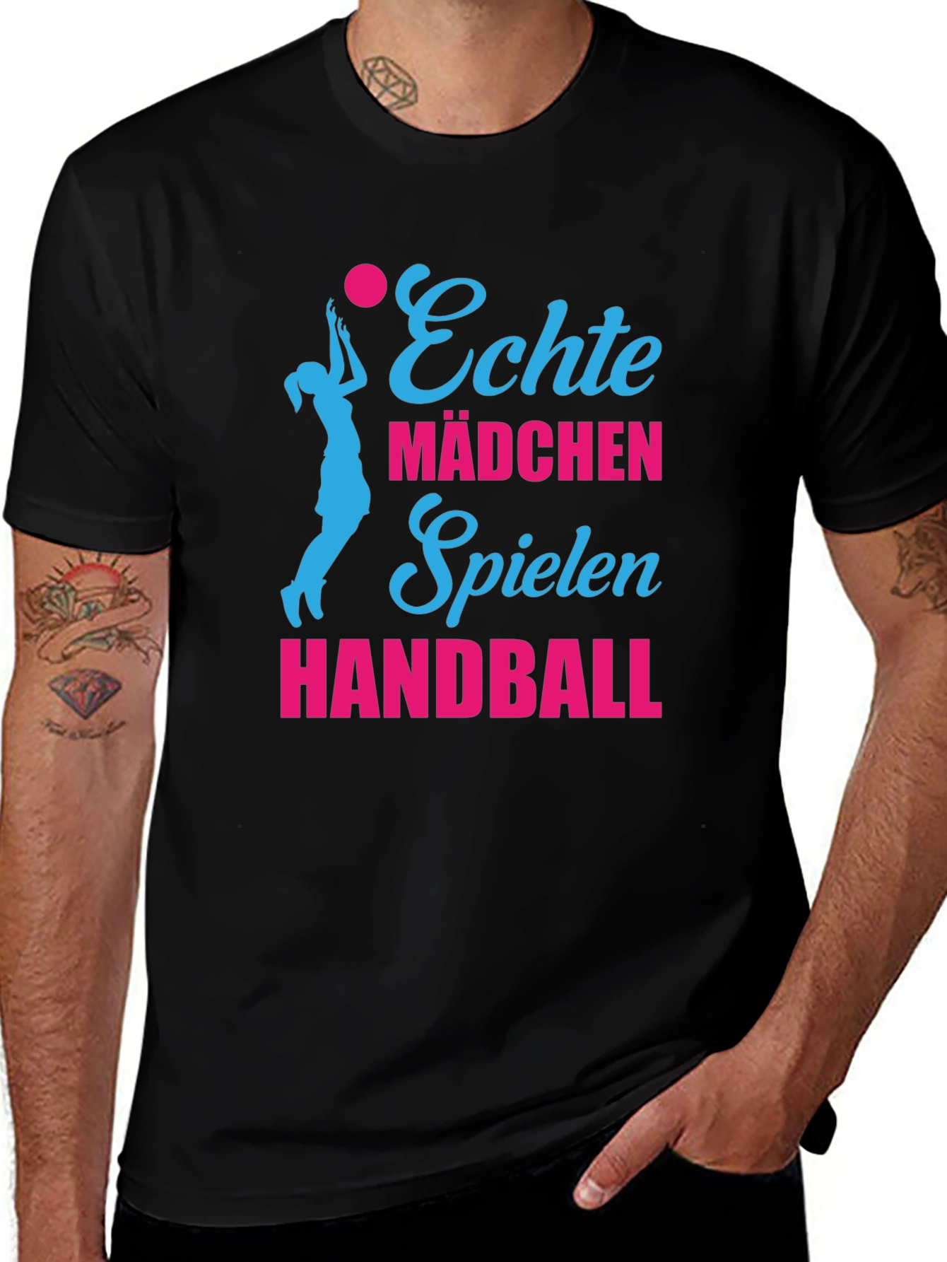 Echte Mädchen Handball Graphic Tee