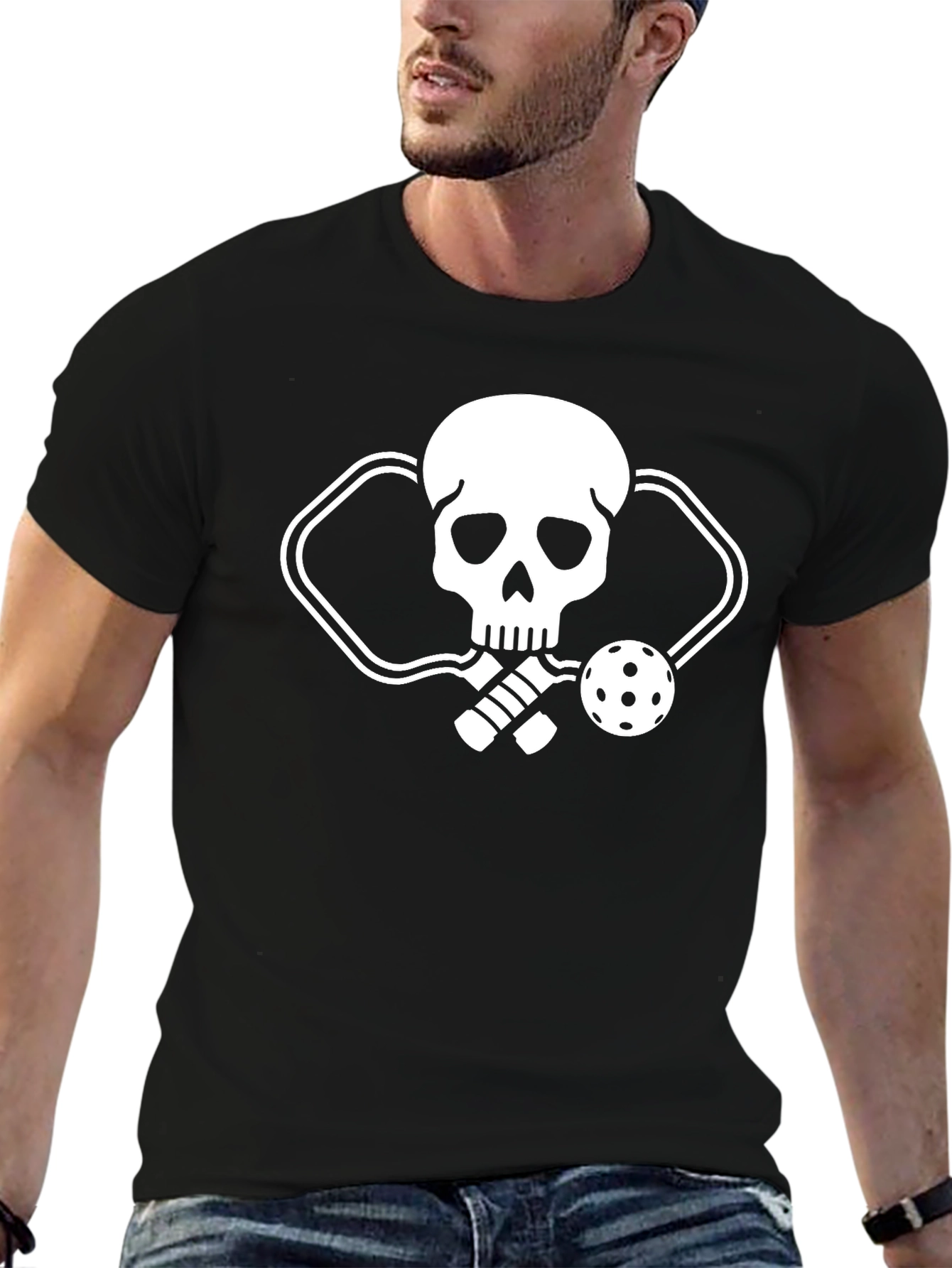 Pickleball Skull Graphic T-Shirt - Unisex