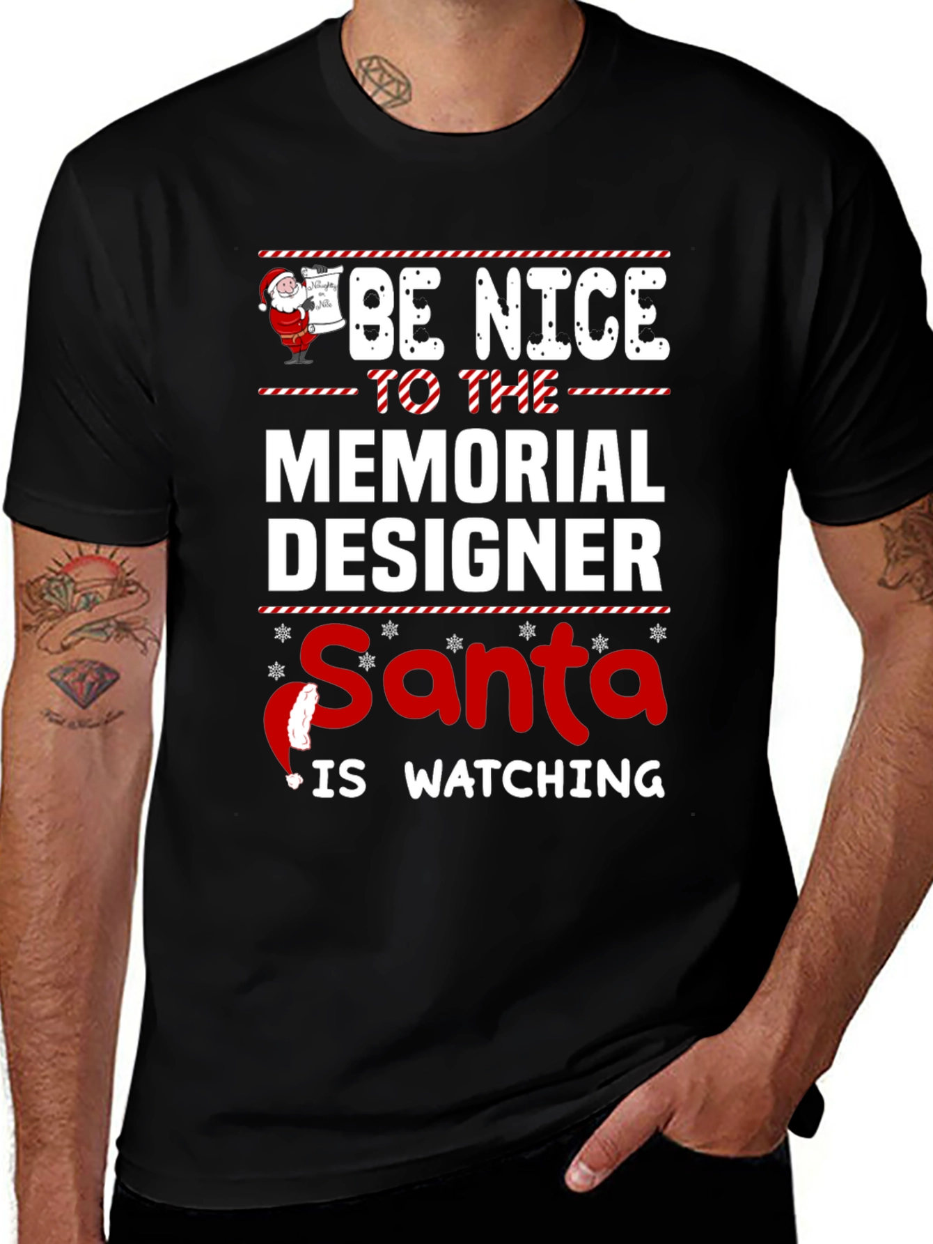 Be Nice to the Memorial Designer Santa T-Shirt