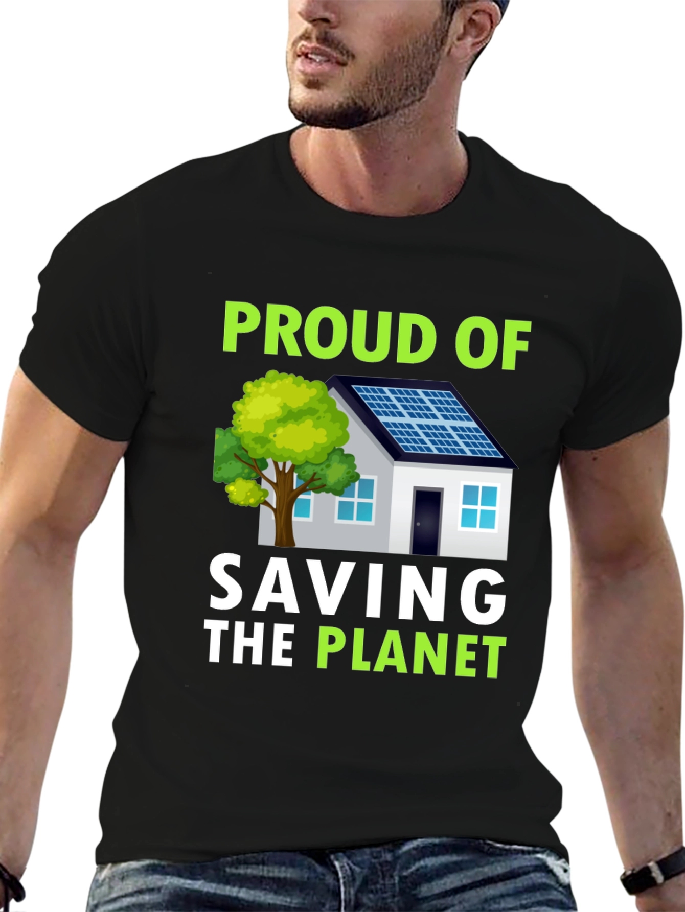 Proud To Save The Planet Solar Energy House T-Shirt