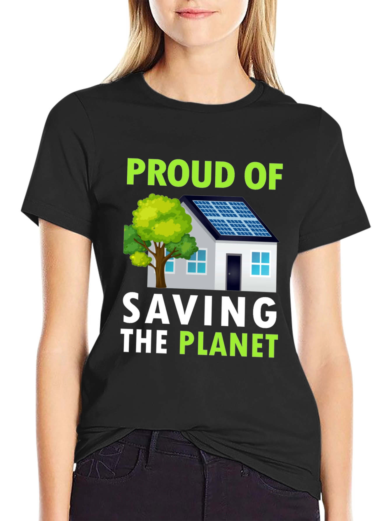 Proud To Save The Planet Solar Energy House T-Shirt