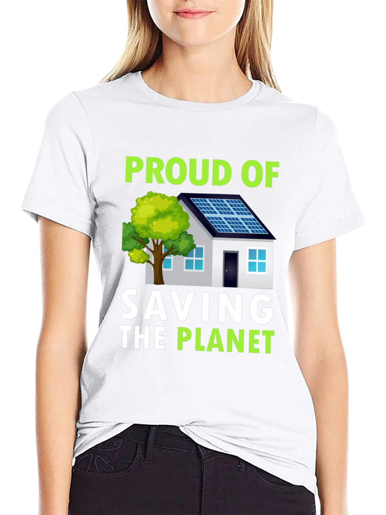 Proud To Save The Planet Solar Energy House T-Shirt
