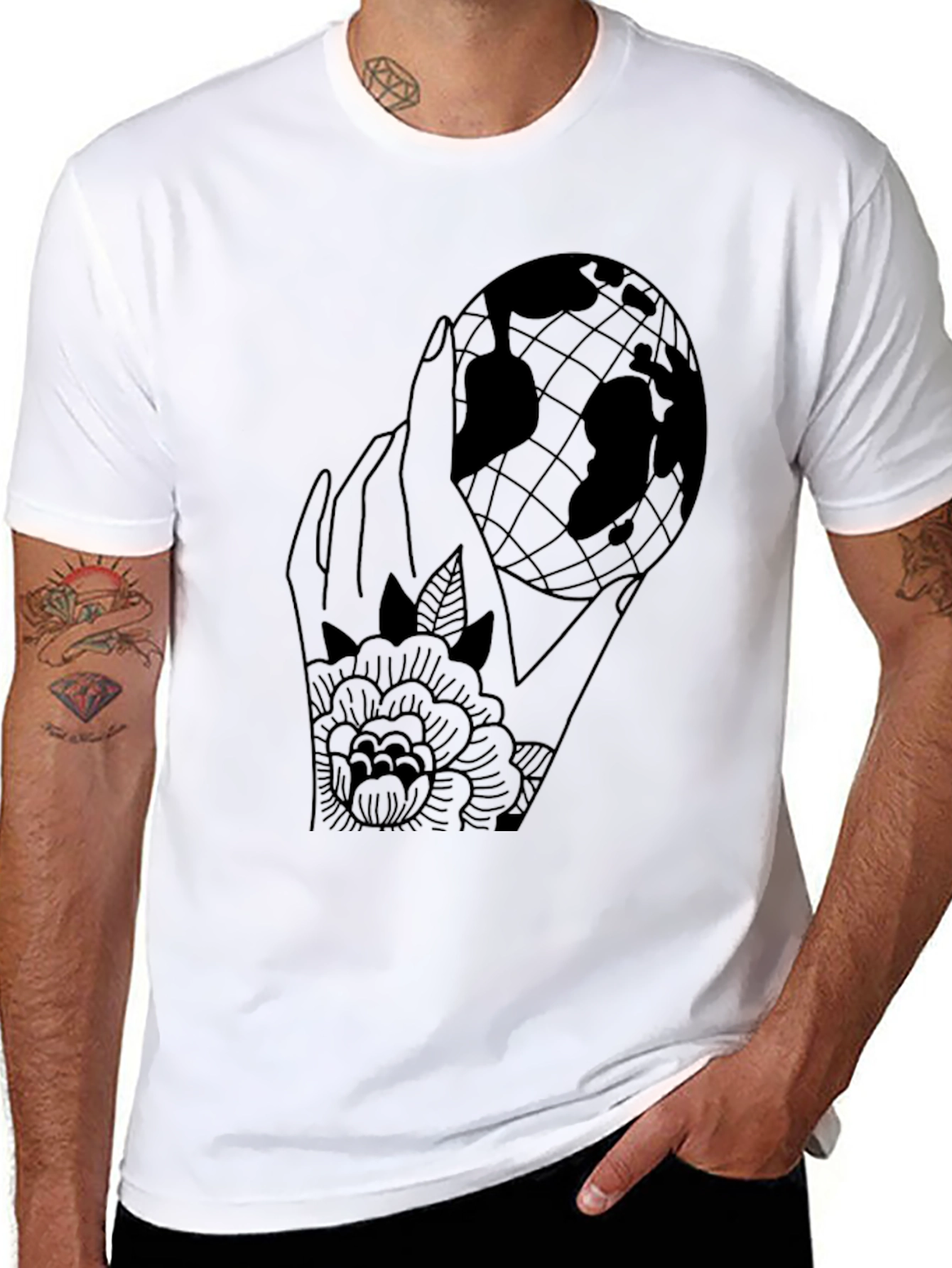World in Your Hands Graphic Tee - Black