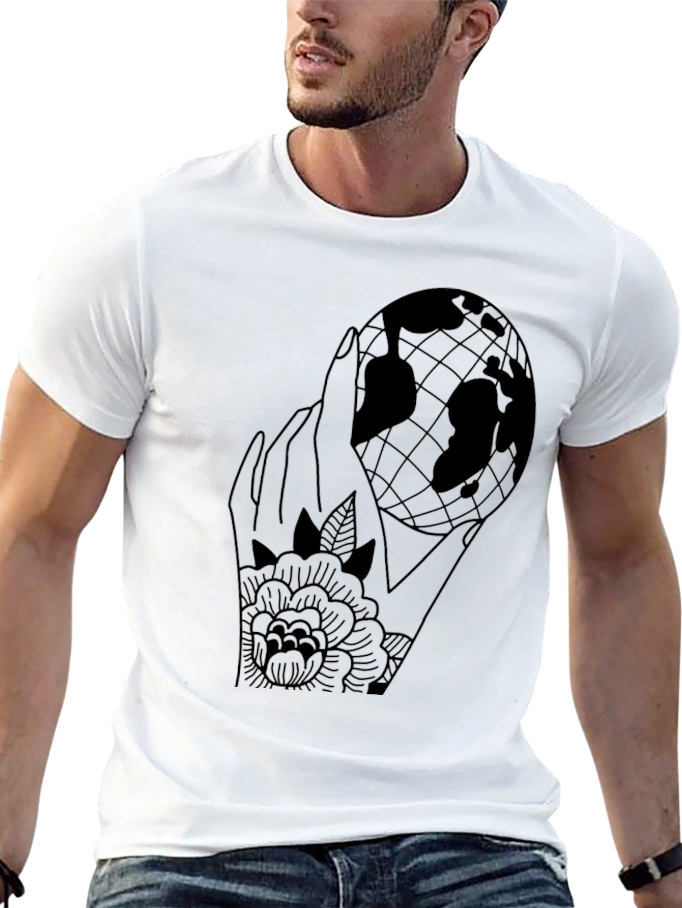 World in Your Hands Graphic Tee - Black