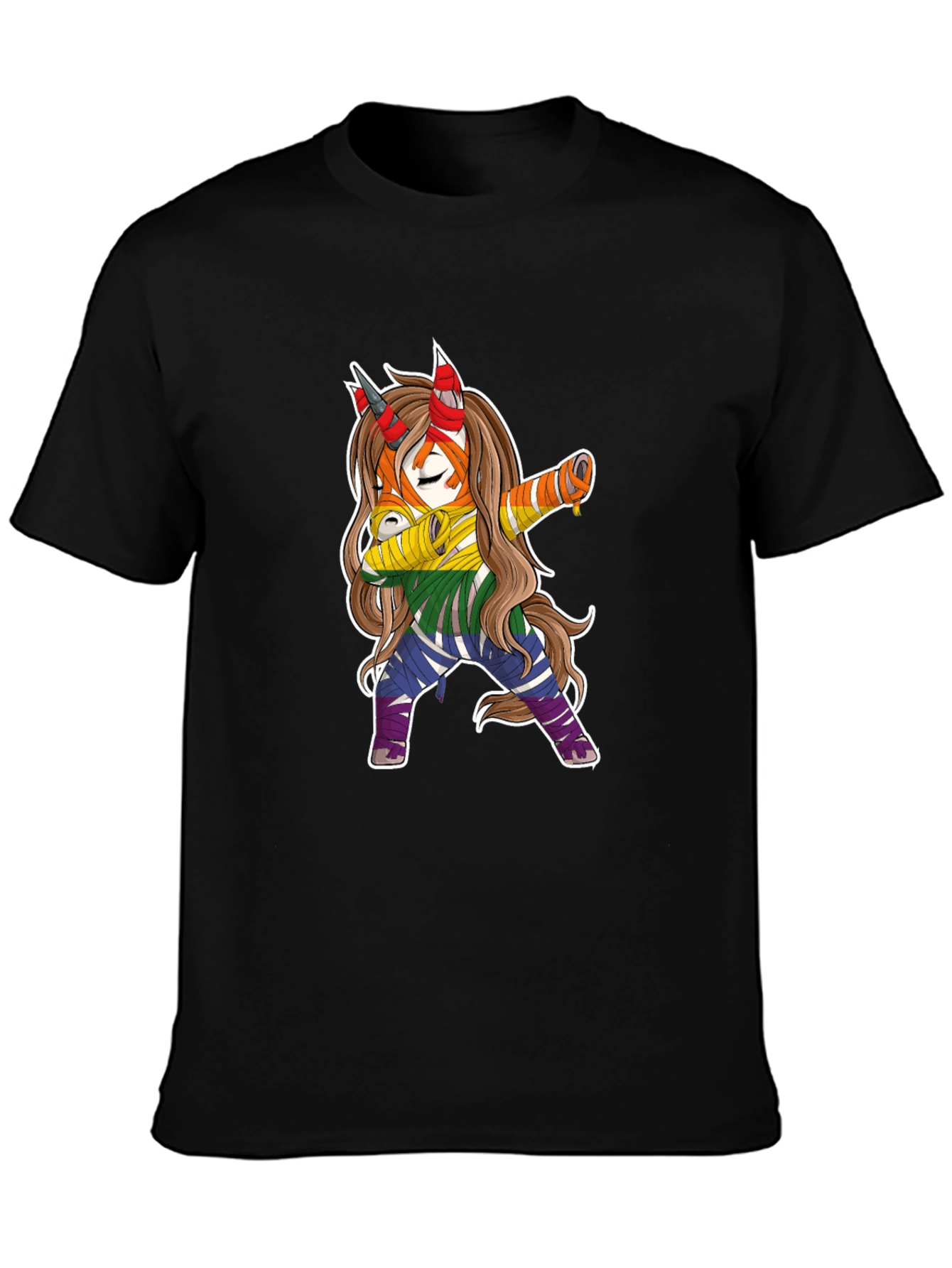Dabbing Rainbow Unicorn Graphic Tee
