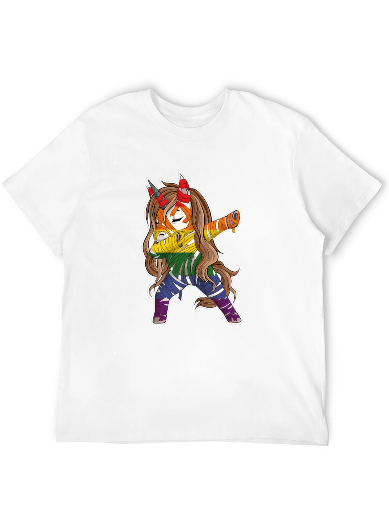 Dabbing Rainbow Unicorn Graphic Tee