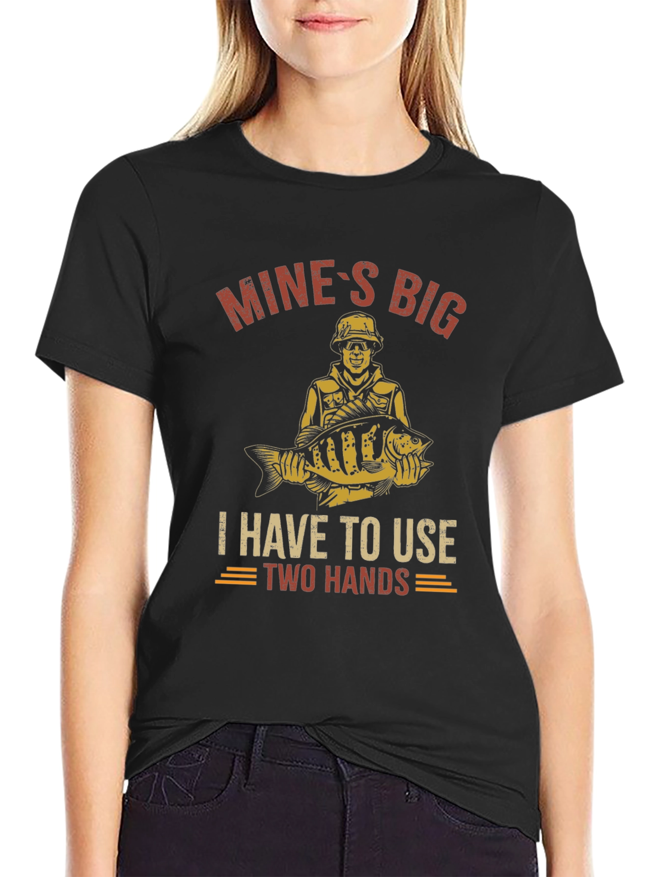 Mines Big Fishing T-Shirt - Two Hands Required!