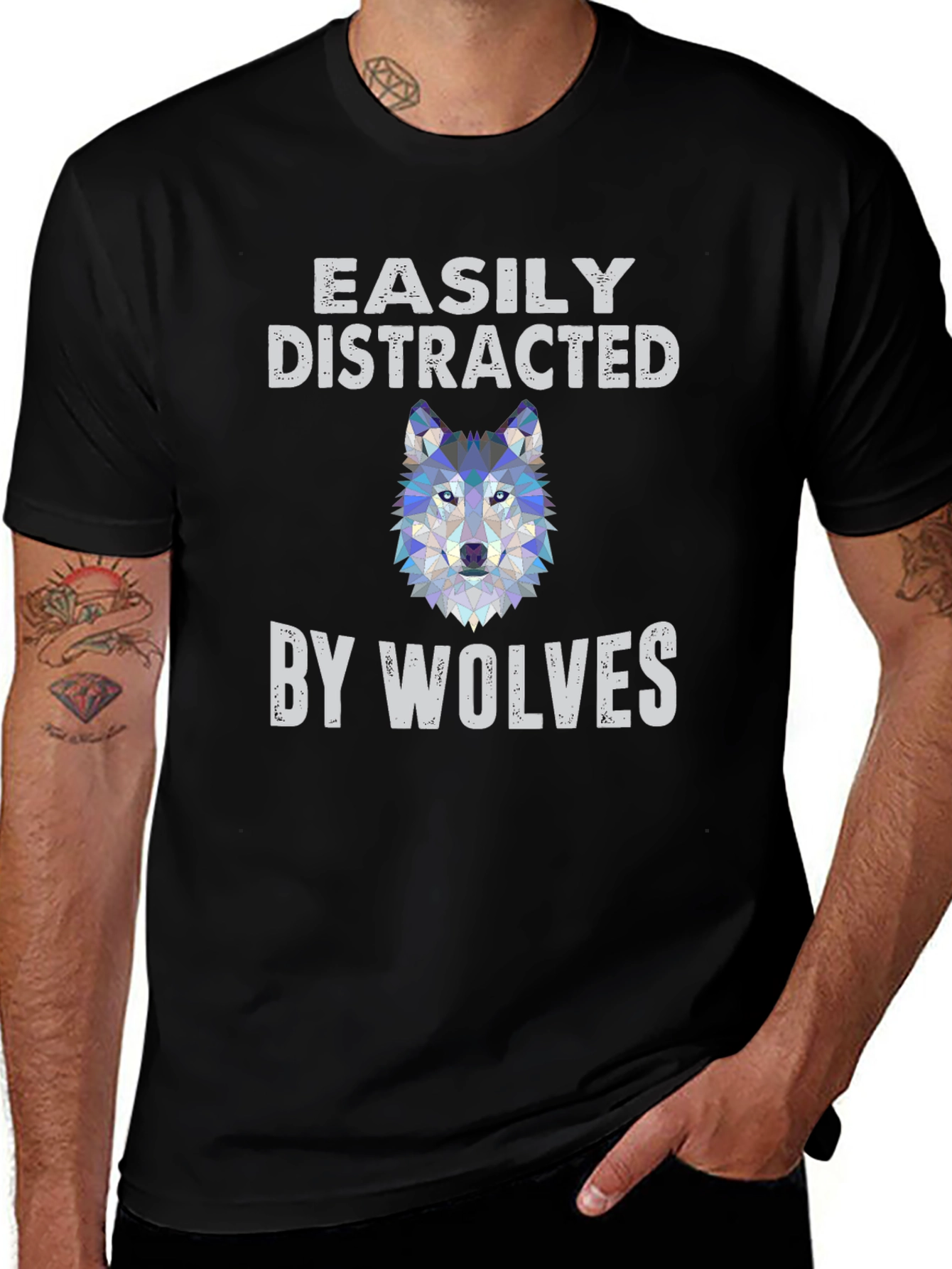 Easily Distracted by Wolves Graphic T-Shirt