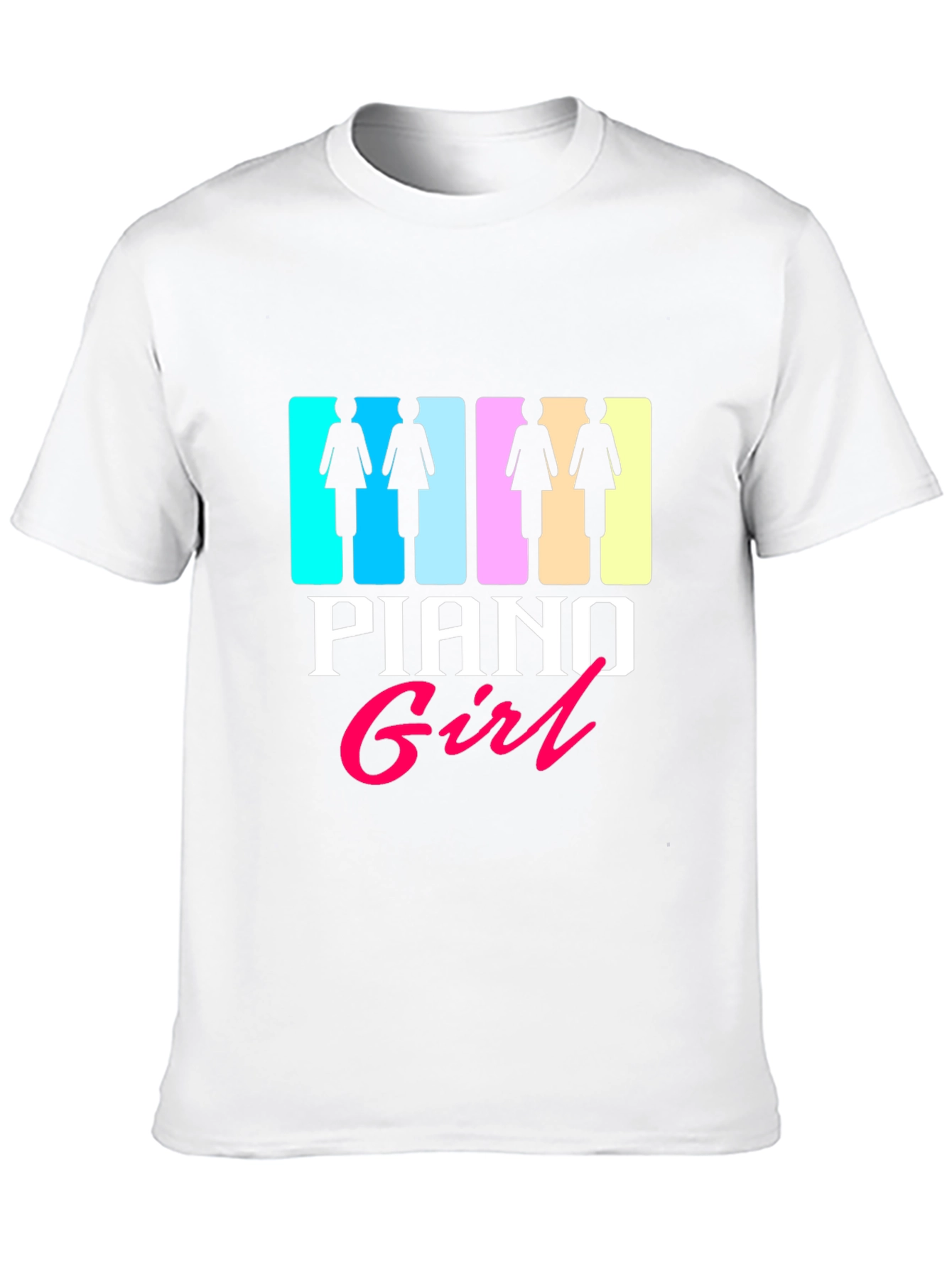 Piano Girl Graphic Tee - Black Unisex T-Shirt