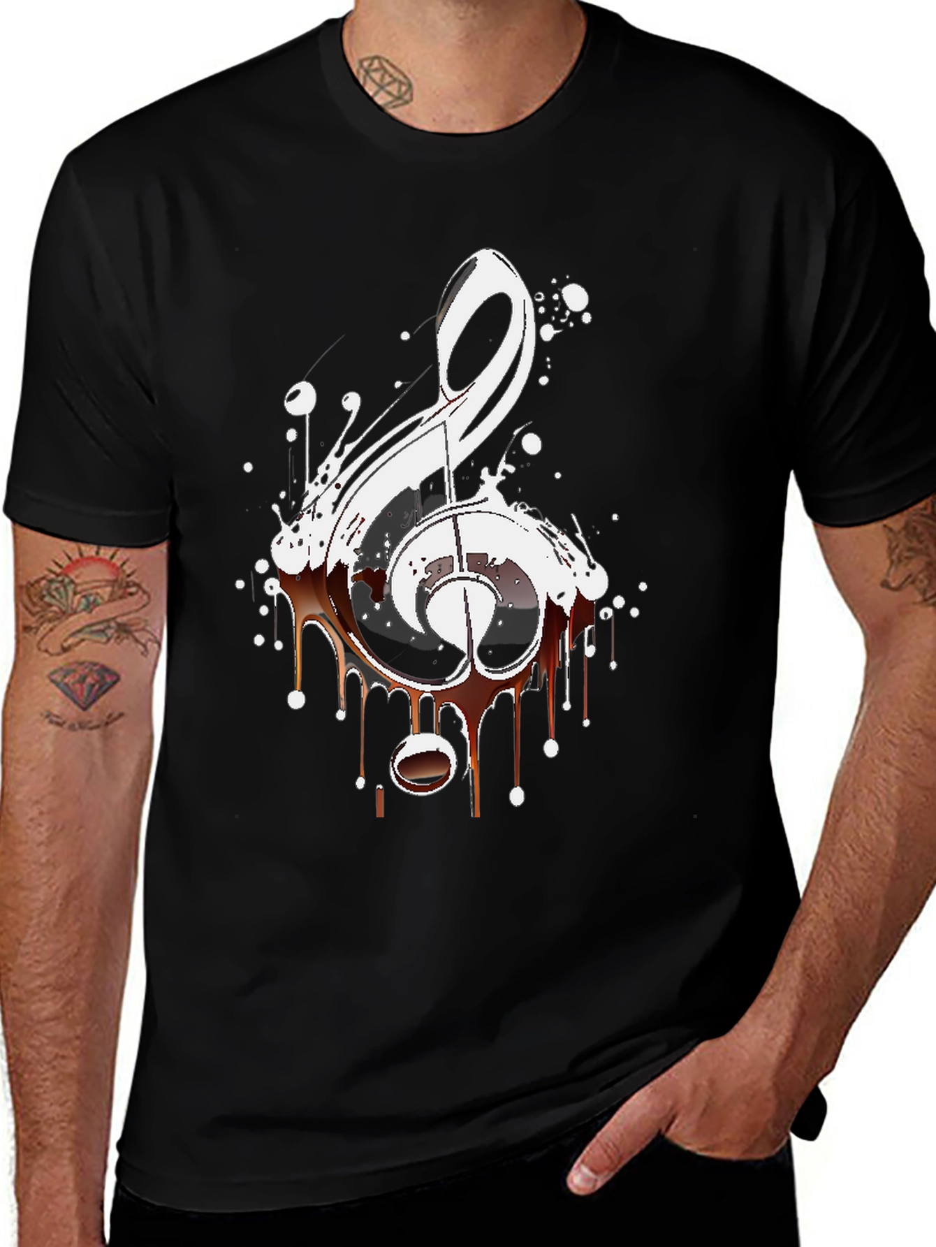 Treble Clef Coffee Drip Graphic Tee