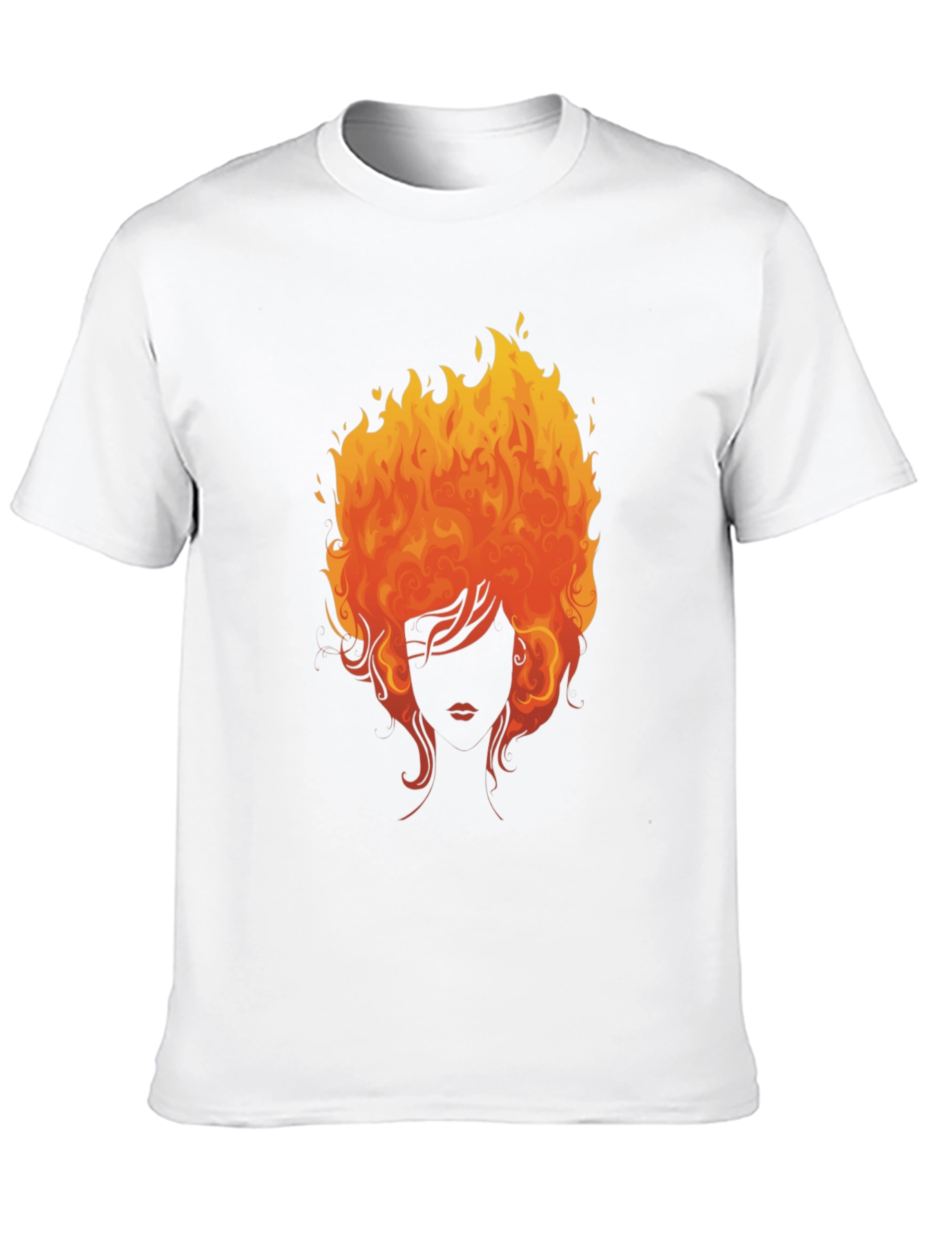 Fiery Woman Graphic Tee - Bold Black T-Shirt