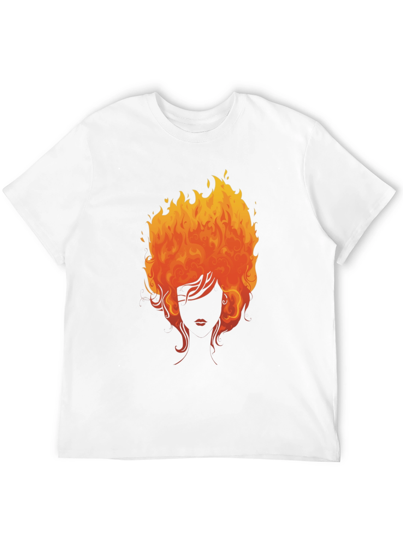 Fiery Woman Graphic Tee - Bold Black T-Shirt