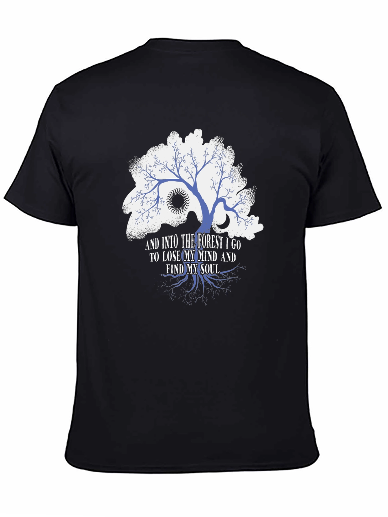 Forest Mind Soul Graphic T-Shirt - Black