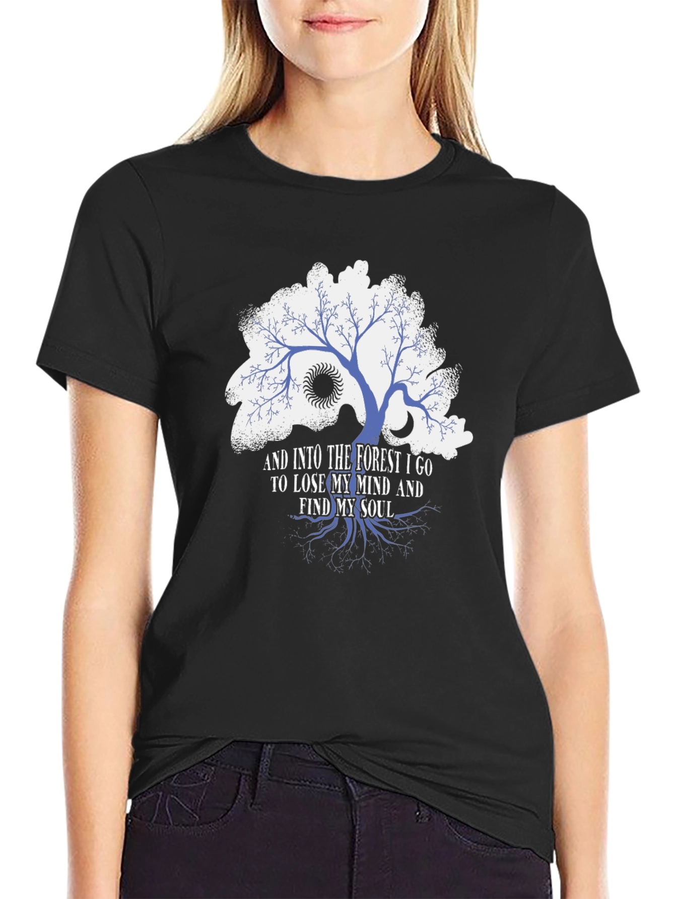 Forest Mind Soul Graphic T-Shirt - Black