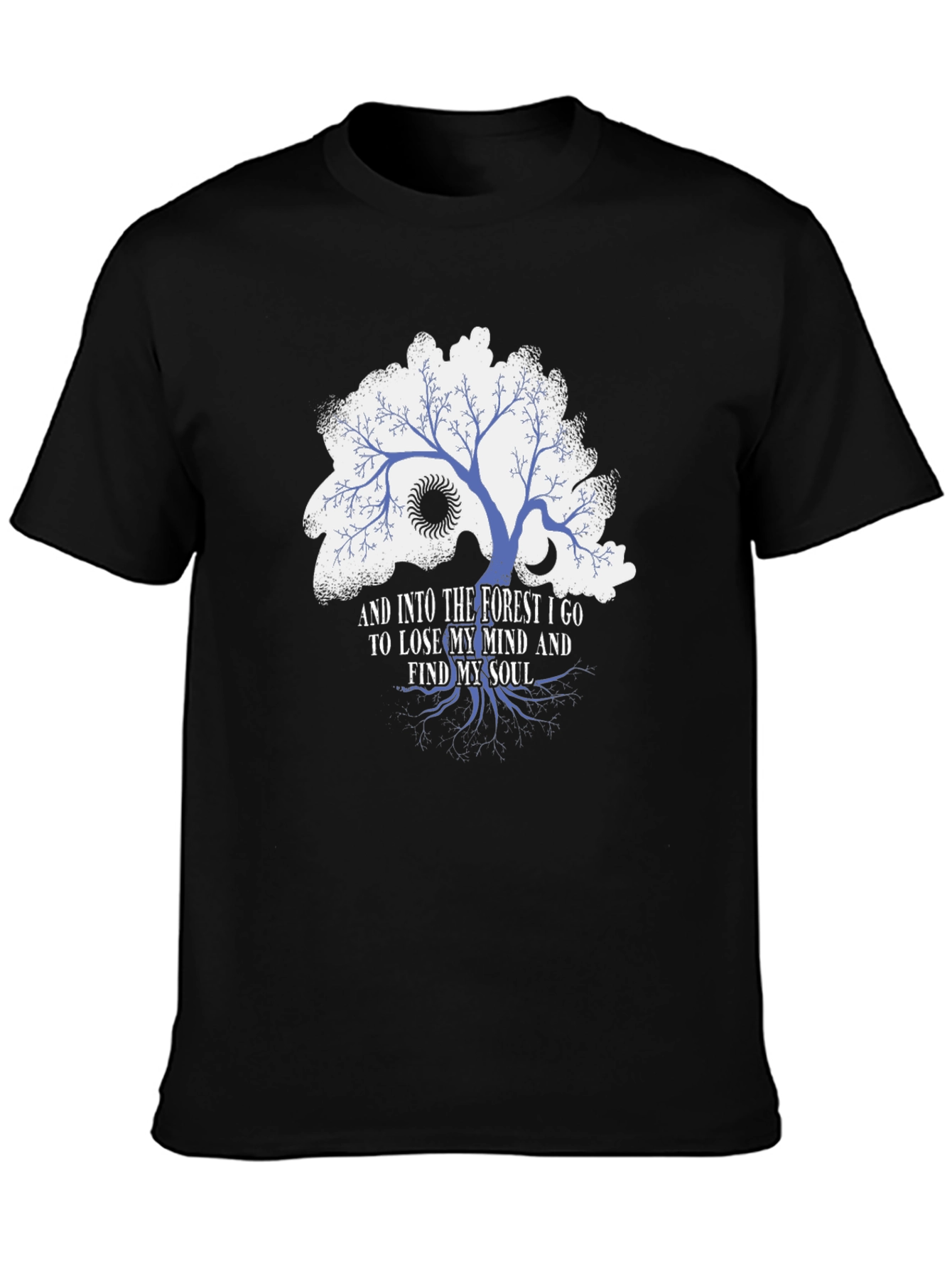 Forest Mind Soul Graphic T-Shirt - Black