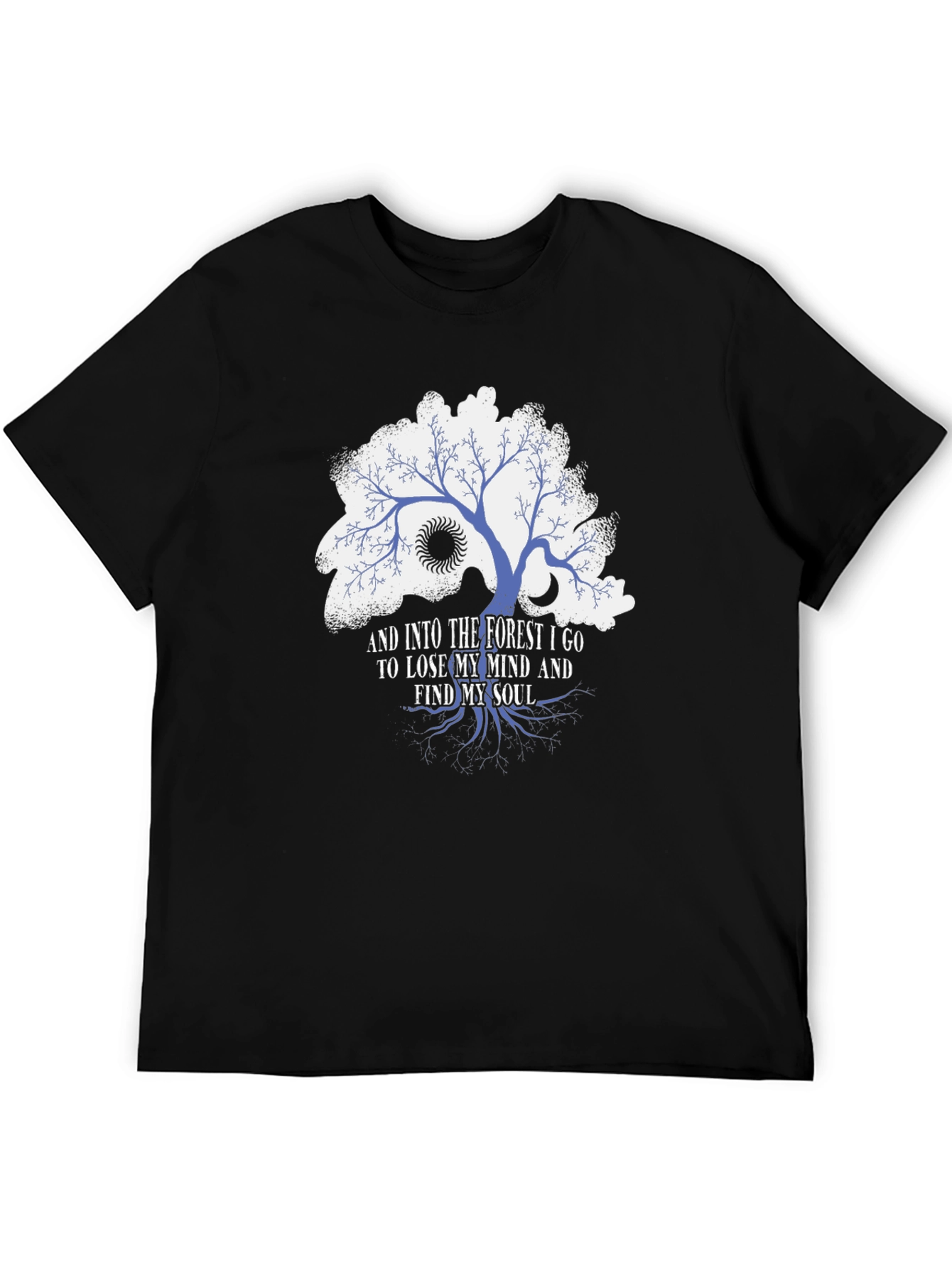 Forest Mind Soul Graphic T-Shirt - Black