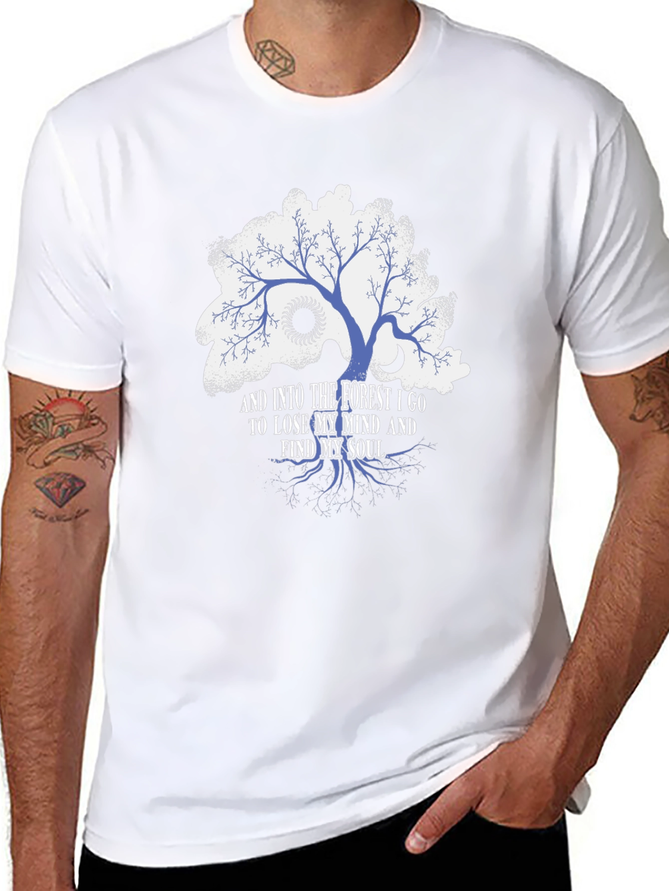 Forest Mind Soul Graphic T-Shirt - Black