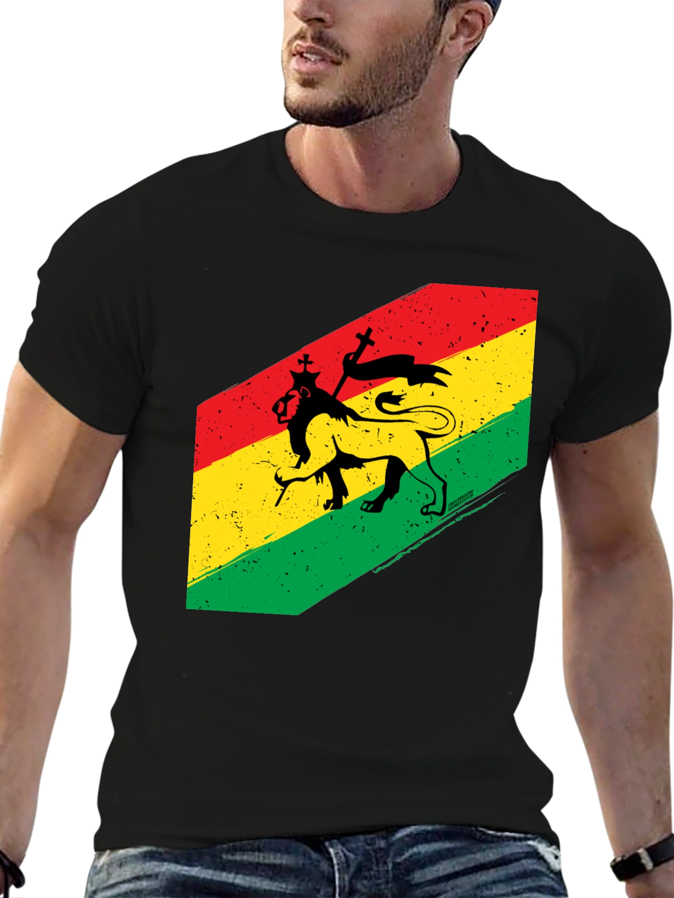 Rasta Lion Black T-Shirt