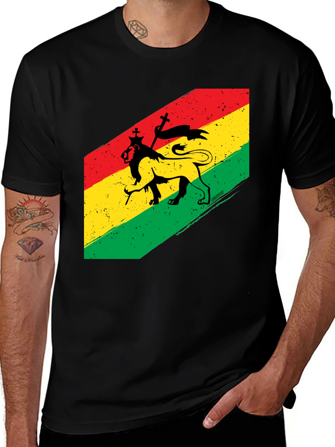 Rasta Lion Black T-Shirt