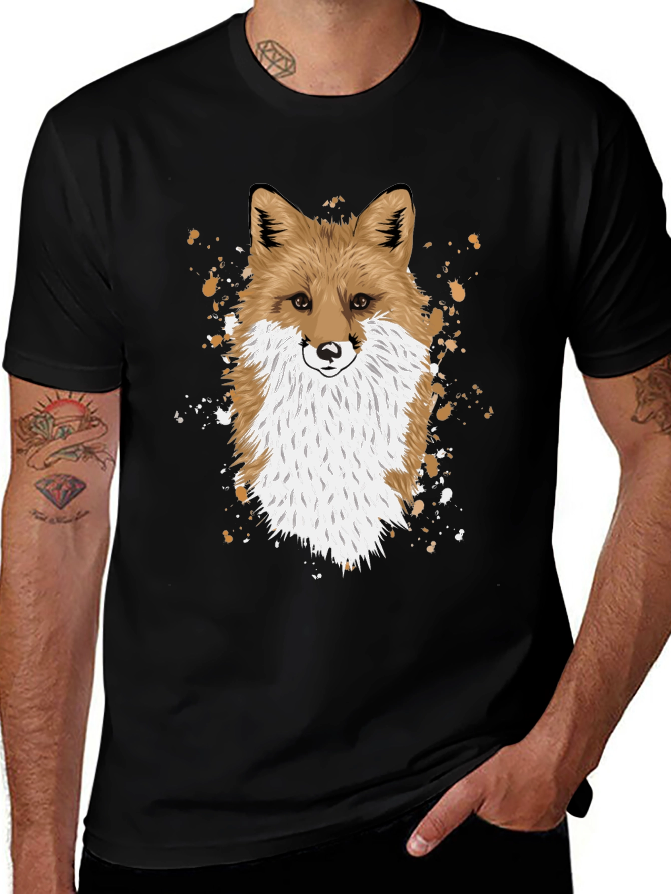 Fox Graphic Print T-Shirt - Stylish Animal Design
