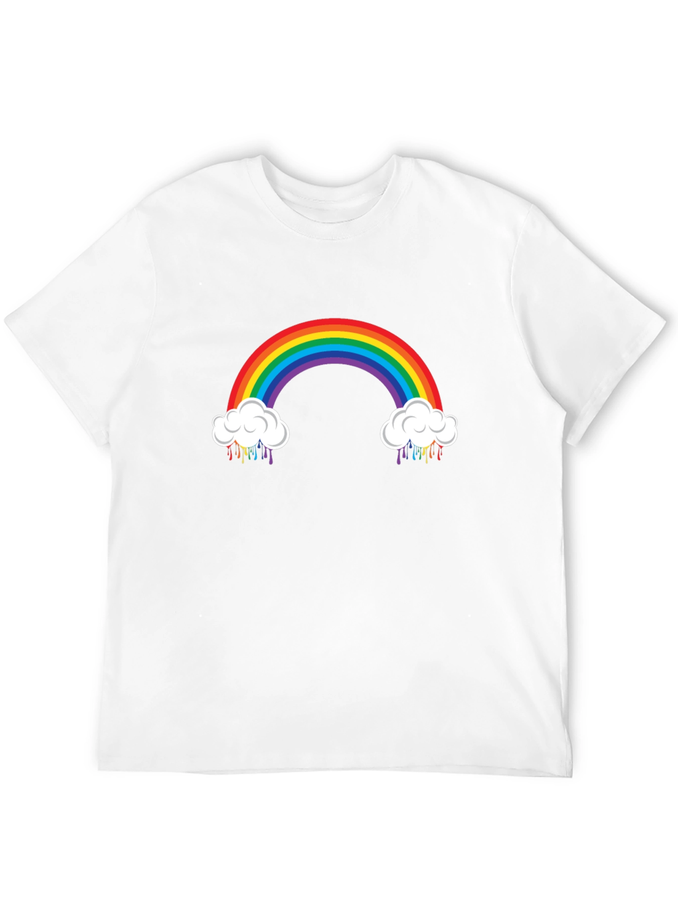 Rainbow Cloud Graphic Black T-Shirt