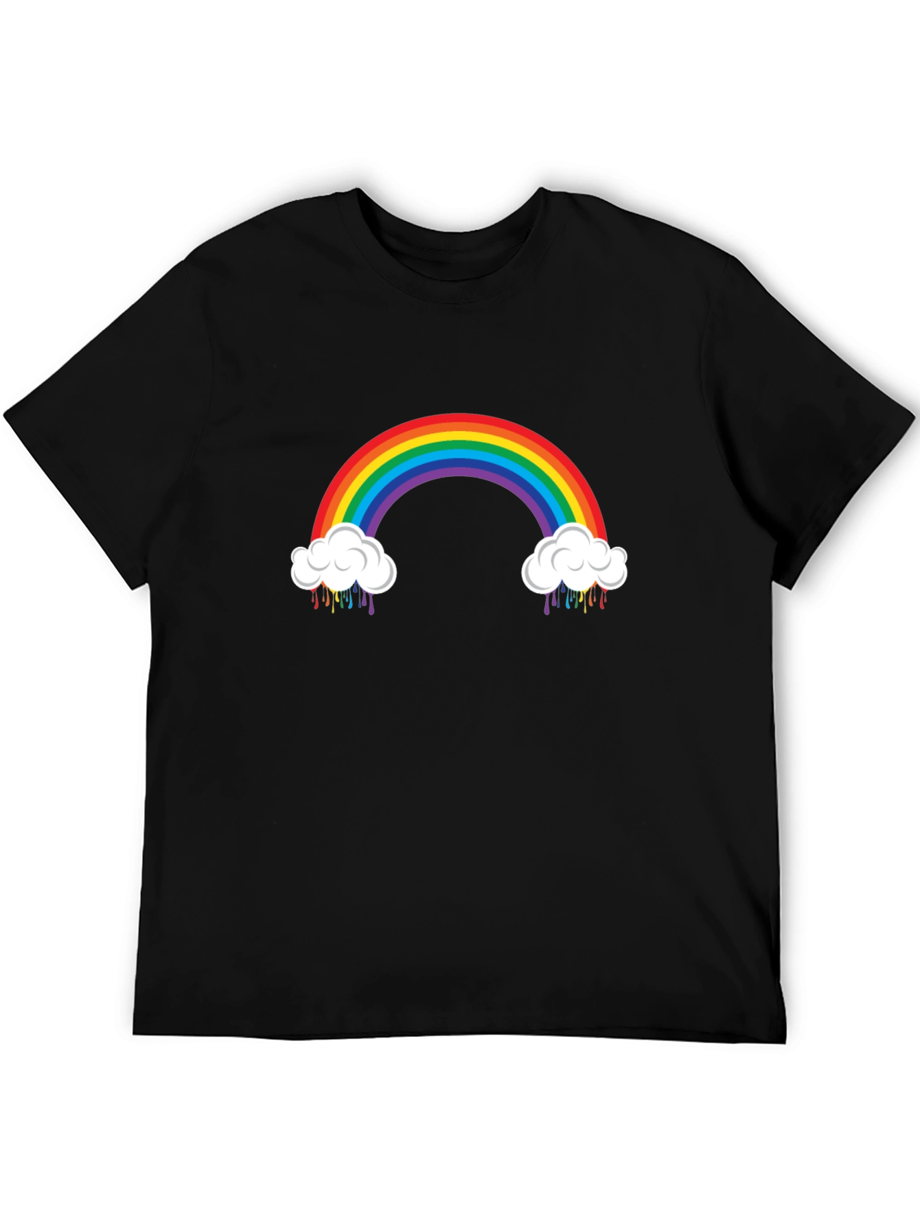 Rainbow Cloud Graphic Black T-Shirt