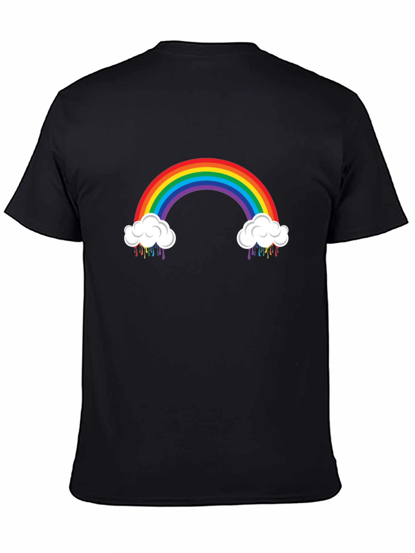 Rainbow Cloud Graphic Black T-Shirt